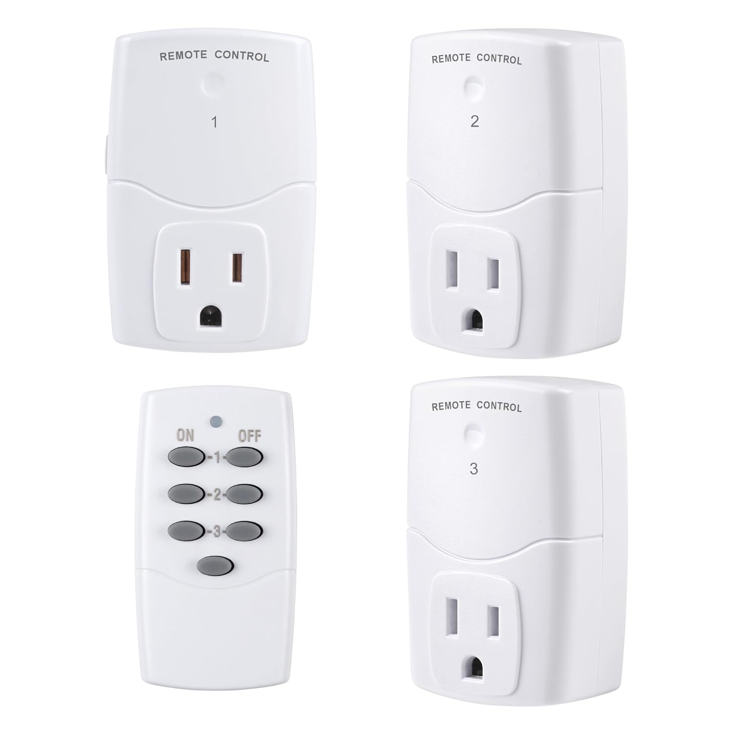 BN-LINK Mini Wireless Remote Control Outlet Switch Power Plug in for Household Appliances, Wireless Remote Light Switch, LED Light Bulbs, 1250W/10A,