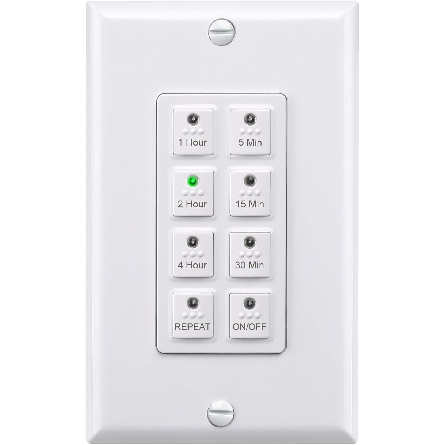 Minuterie murale numérique BN-LINK – Décompte à rebours à bouton-poussoir pour les ventilateurs d'évacuation et de salle de bain. Neutre requis,