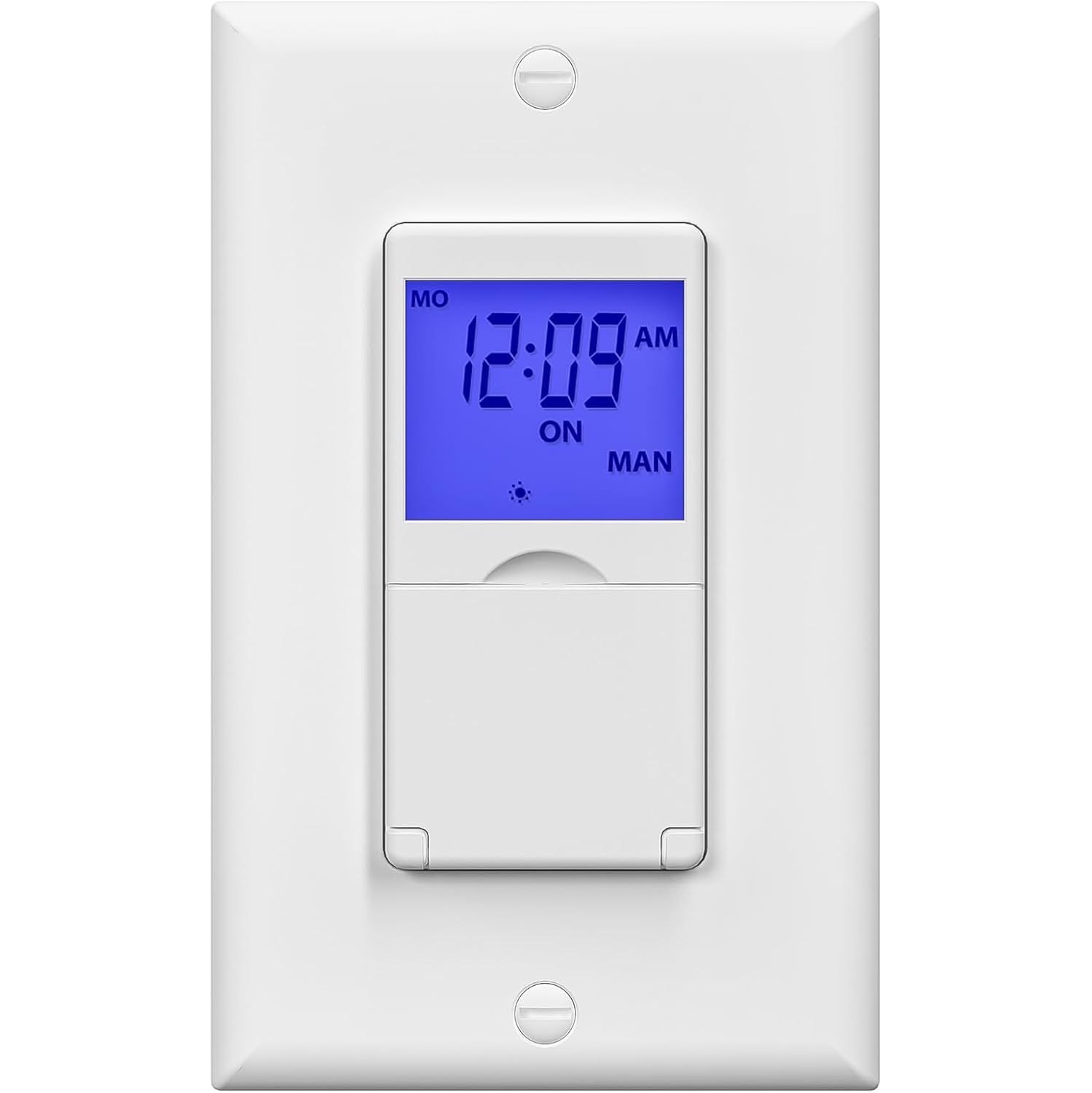 BN-LINK 7 Day Programmable in-Wall Timer Switch for Lights, Fans and Motors, Single Pole and 3 Way Both Use, Neutral Wire Required, White (Blue
