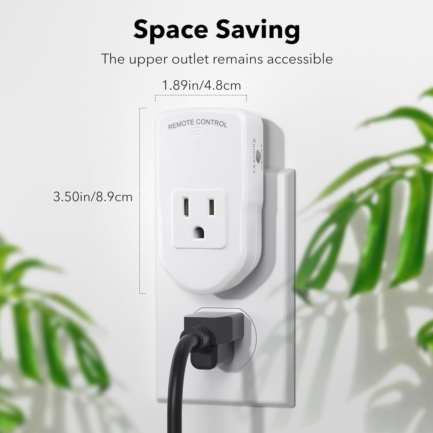 BN-LINK Wireless Remote Control Electrical Outlet Switch for Lights, Fans, Christmas Lights, Small Appliance, Long Range 10A/1200W, 1 Remote + 1