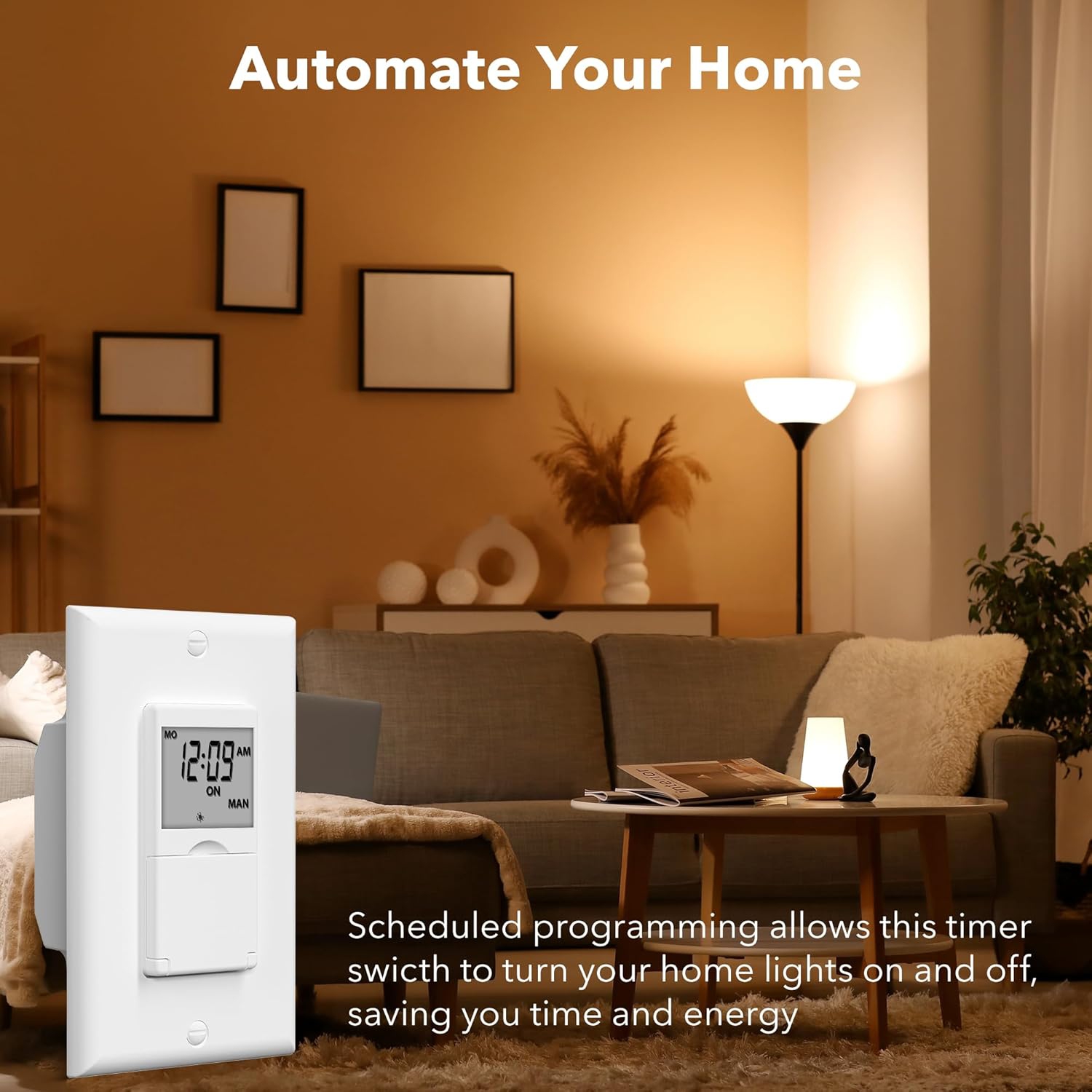 BN-LINK 7 Day Programmable in-Wall Timer Switch for Lights, Fans and Motors, Single Pole and 3 Way Both Use, Neutral Wire Required, White (No