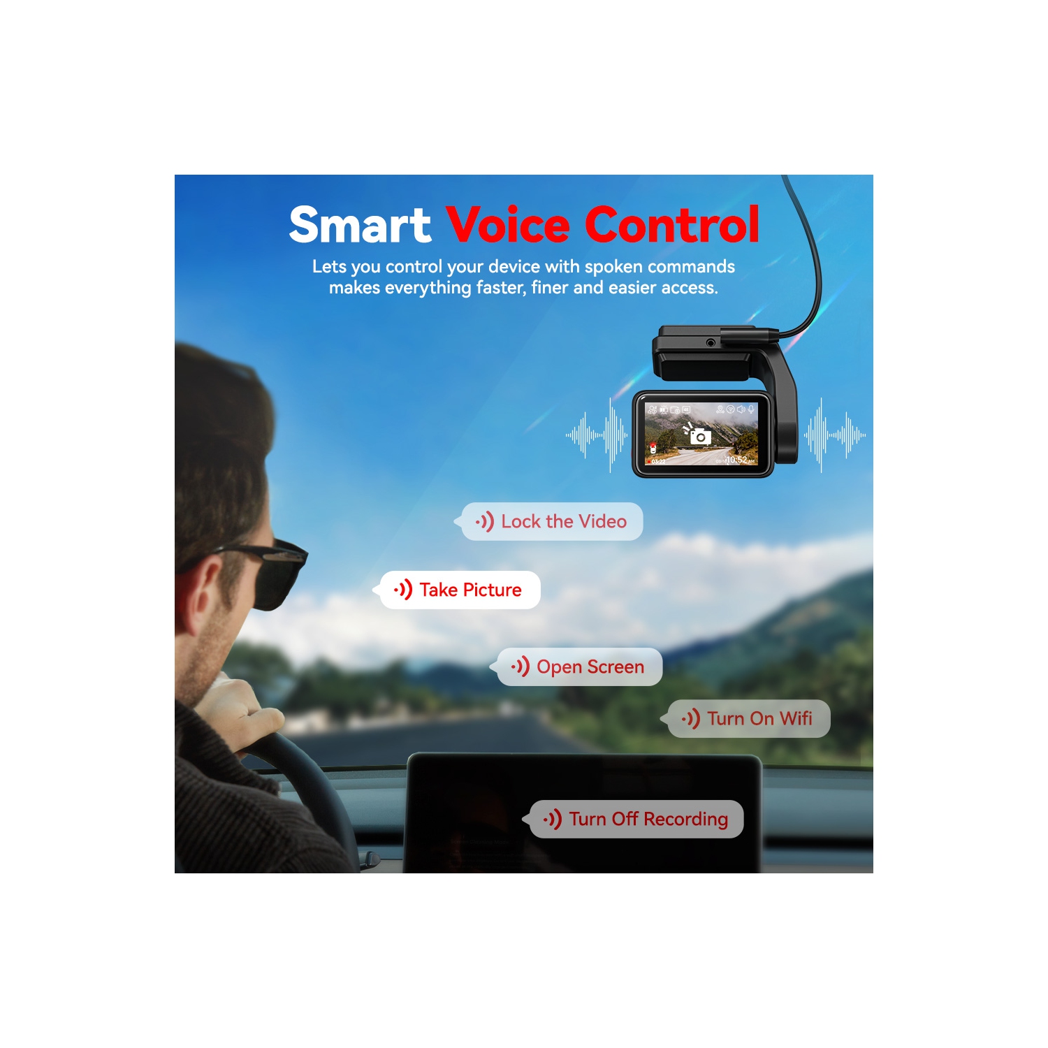 REDTIGER A4 Dash Cam Front and Rear 4K Dash Cam, 5.8GHz WiFi, Touch Screen