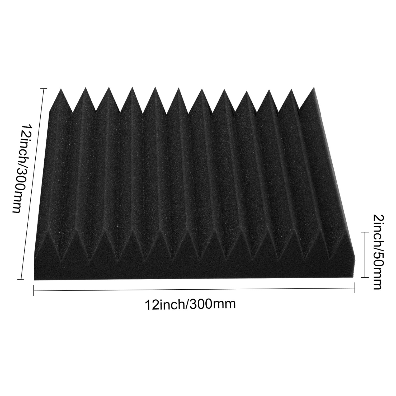 Paquet de 50 panneaux en mousse acoustique VEVOR, 12 x 12 x 2&nbsp;po, insonorisant haute densité, panneaux acoustiques ignifuges, panneaux