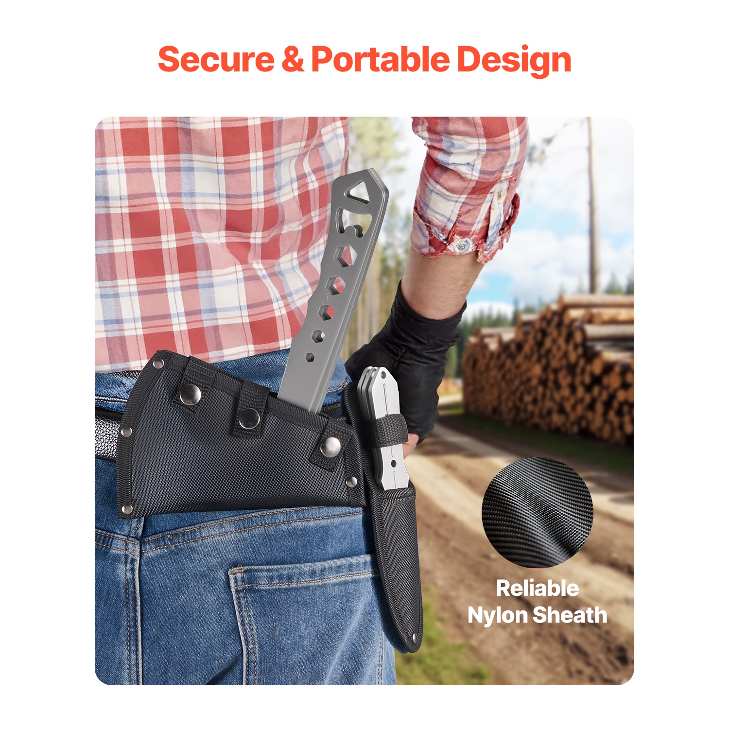 3 axes de lancer VEVOR, poignée avec clé et ouvre-bouteille, acier inoxydable, gaine noire en nylon, pour la compétition récréative