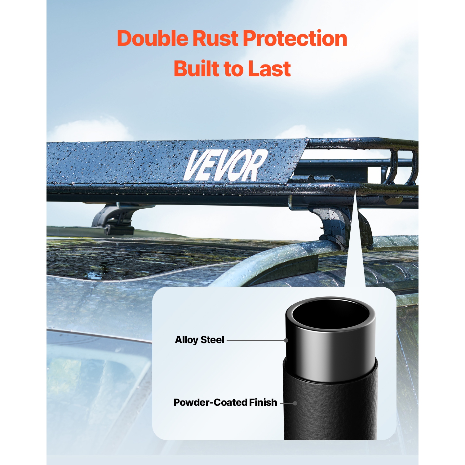 VEVOR 43 x 50 x 4.1 in Roof Rack Cargo Carrier, Universal Rooftop Cargo Basket,Car Top Luggage Holder with 150 lbs Max Load Capacity,4.1 in