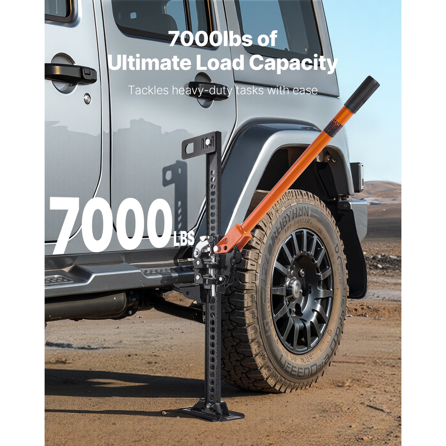 VEVOR 42" Farm Jack,Utility High Lift Farm Jack, 3.18 Ton Capacity Ratcheting Off Road Utility Jacks, Heavy-Duty Lift Jacks with 5.12"-36.6" Lifting