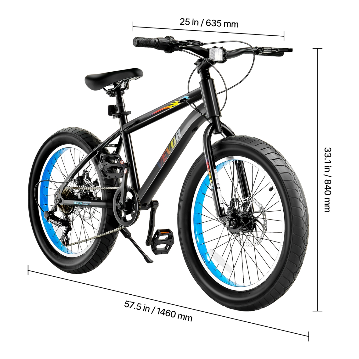 VEVOR 20 inch Mountain Bike,MTB Bicycle with 7 Speeds SHIMANO Twist Shifting,