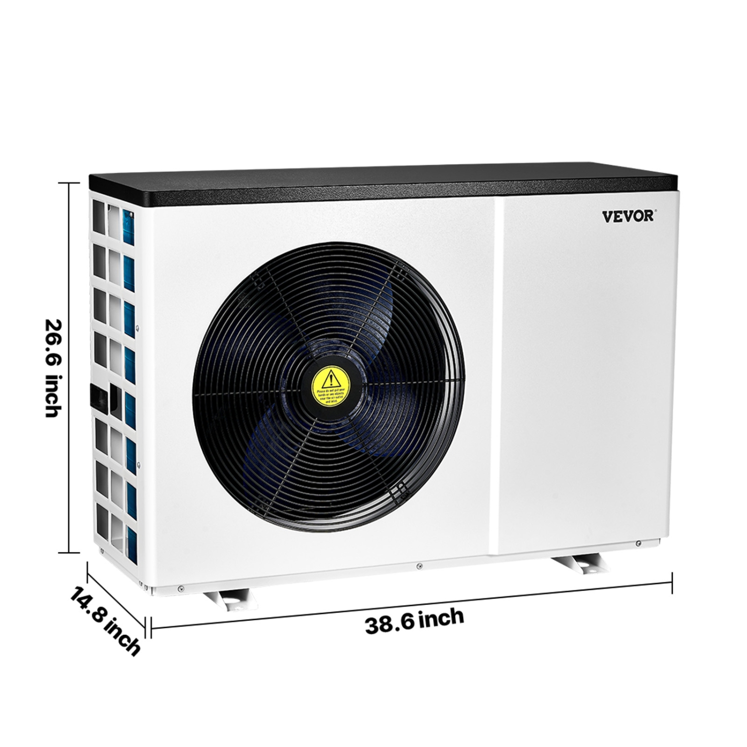 VEVOR 51200 BTU Electric Pool Heat Pump, Heaters for 7926-15851GAL in/above-Ground Pools, Low Noise, Efficient Heating/Cooling, Energy-Saving Pool