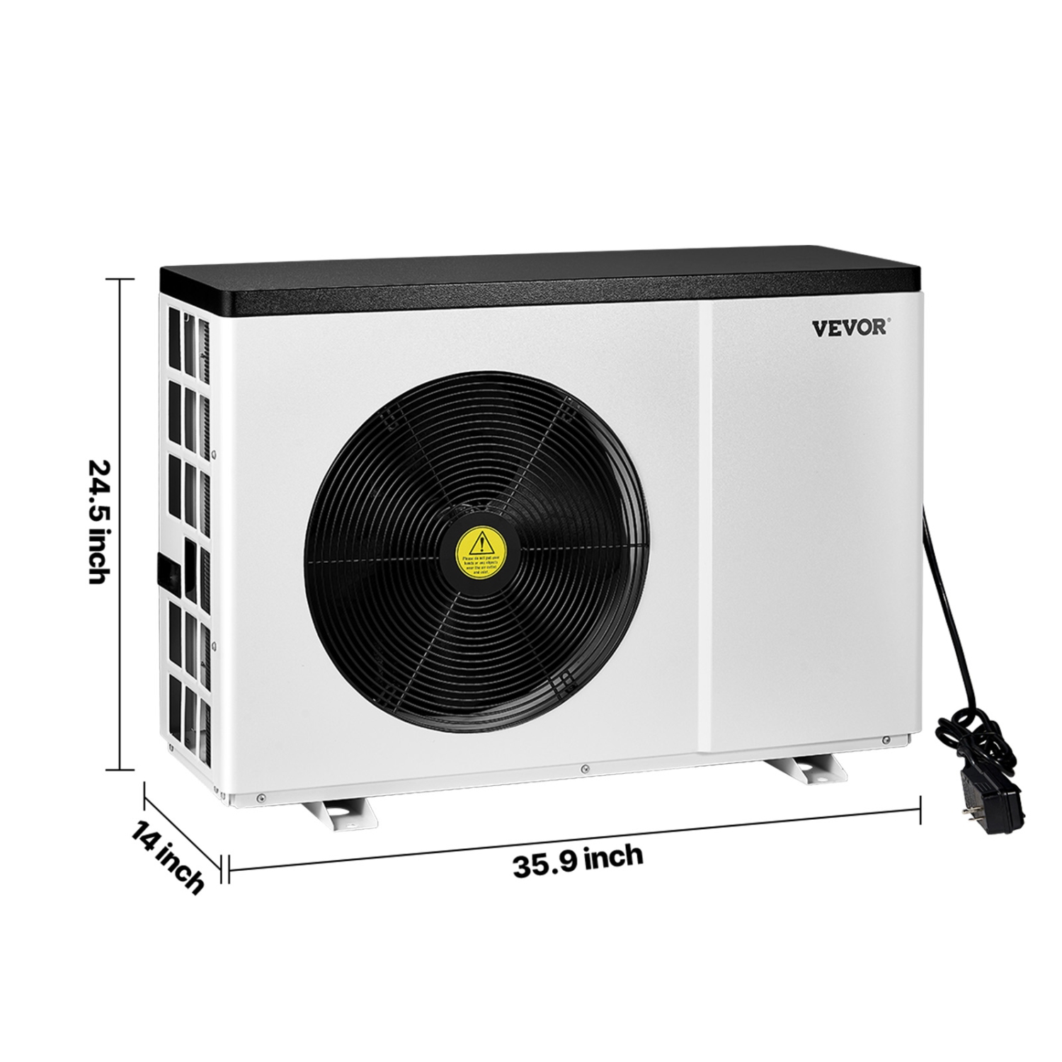 VEVOR 22250 BTU Electric Pool Heat Pump, Heaters for 3171-6605GAL in/above-Ground Pools, Low Noise, Efficient Heating/Cooling, Energy-Saving Pool