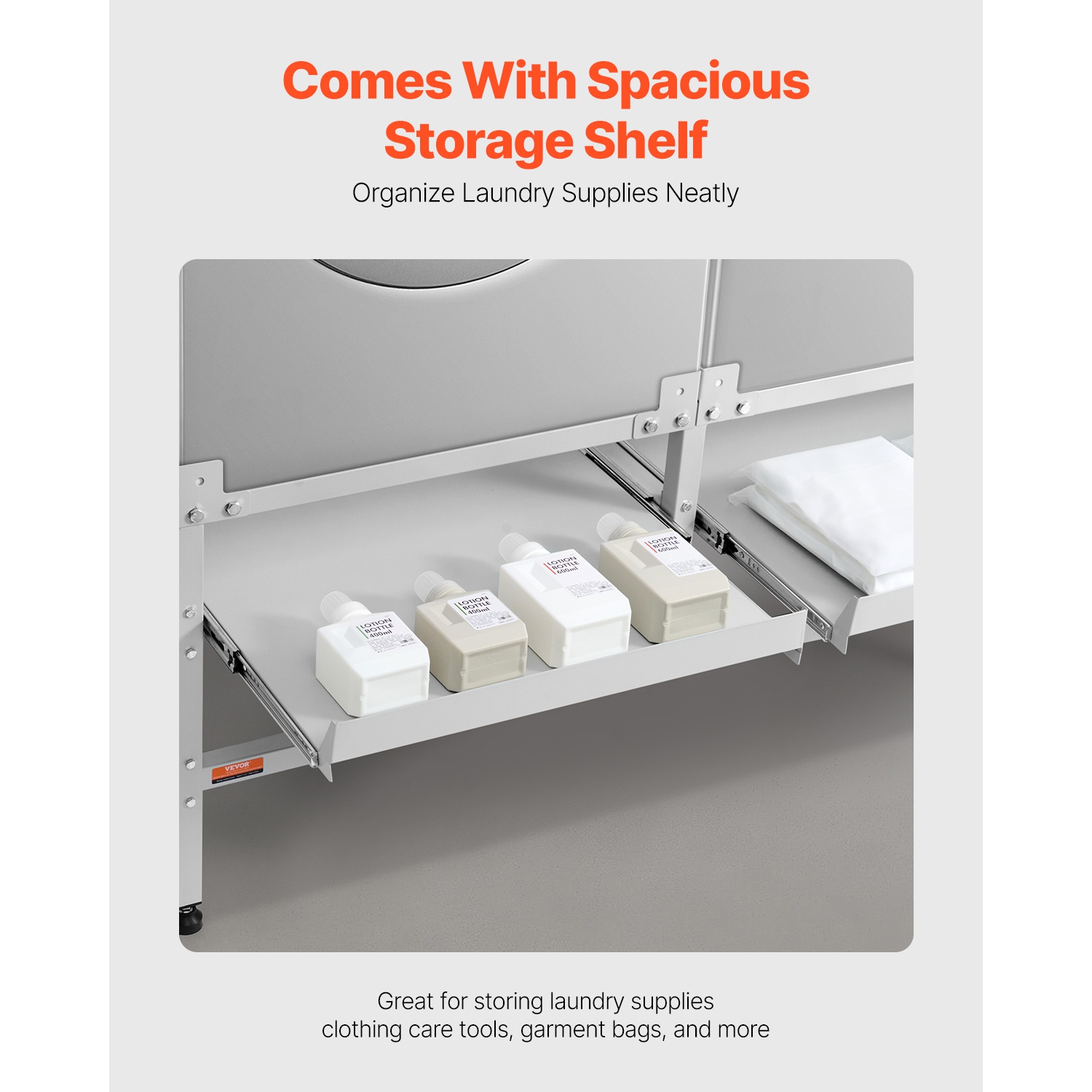 VEVOR 48.5x25-Inch Washing Machine Stand, Washer Laundry Pedestal, 590LBS Load Capacity Washer And Dryer Pedestal Base with Double Trays, 4