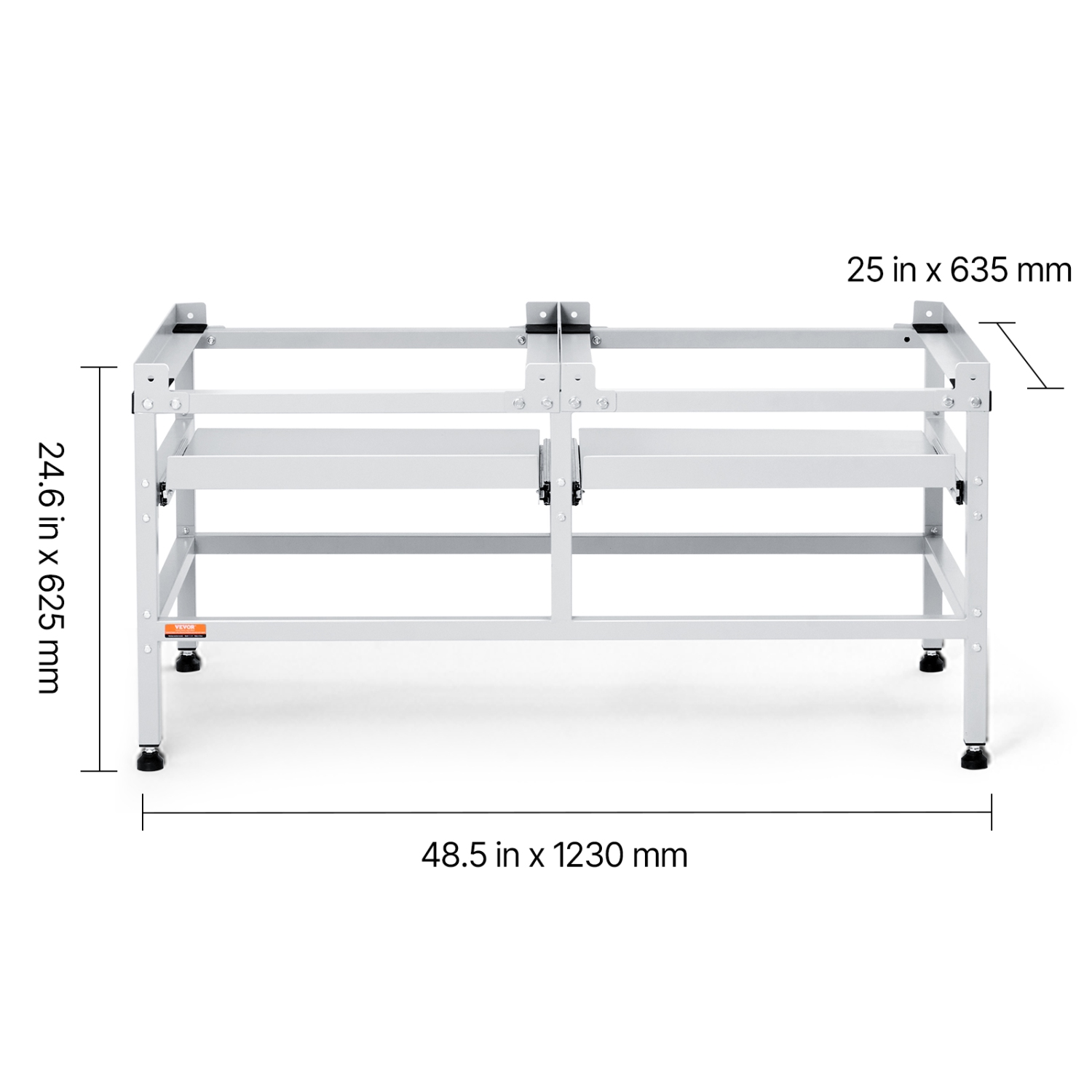 VEVOR 48.5x25-Inch Washing Machine Stand, Washer Laundry Pedestal, 590LBS Load Capacity Washer And Dryer Pedestal Base with Double Trays, 4