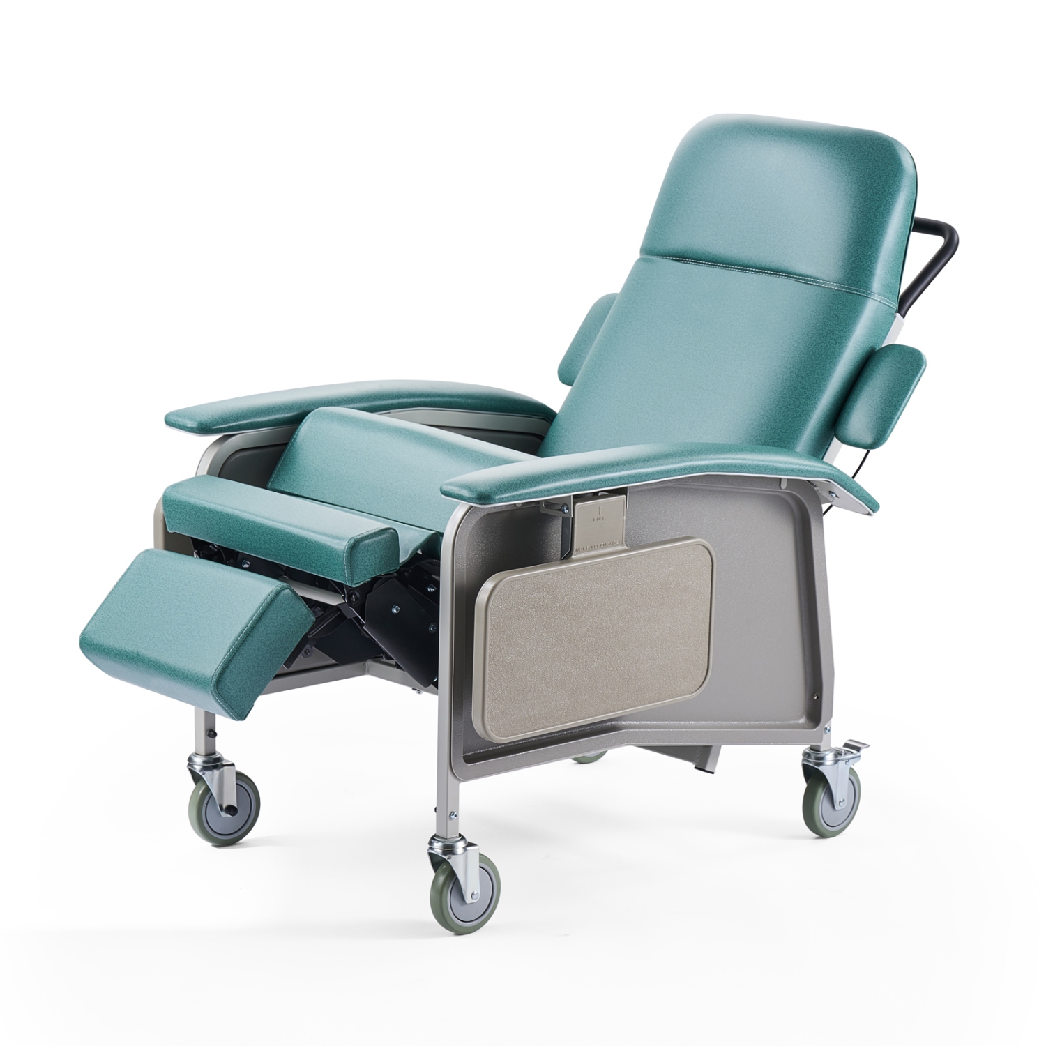 VEVOR 4-Position Geri Chair Recliner, Reclining Geri Chair, Trendelenburg Medical Recliner Chair with 4 Wheels, Soft Padded Seat & 2 Trays for