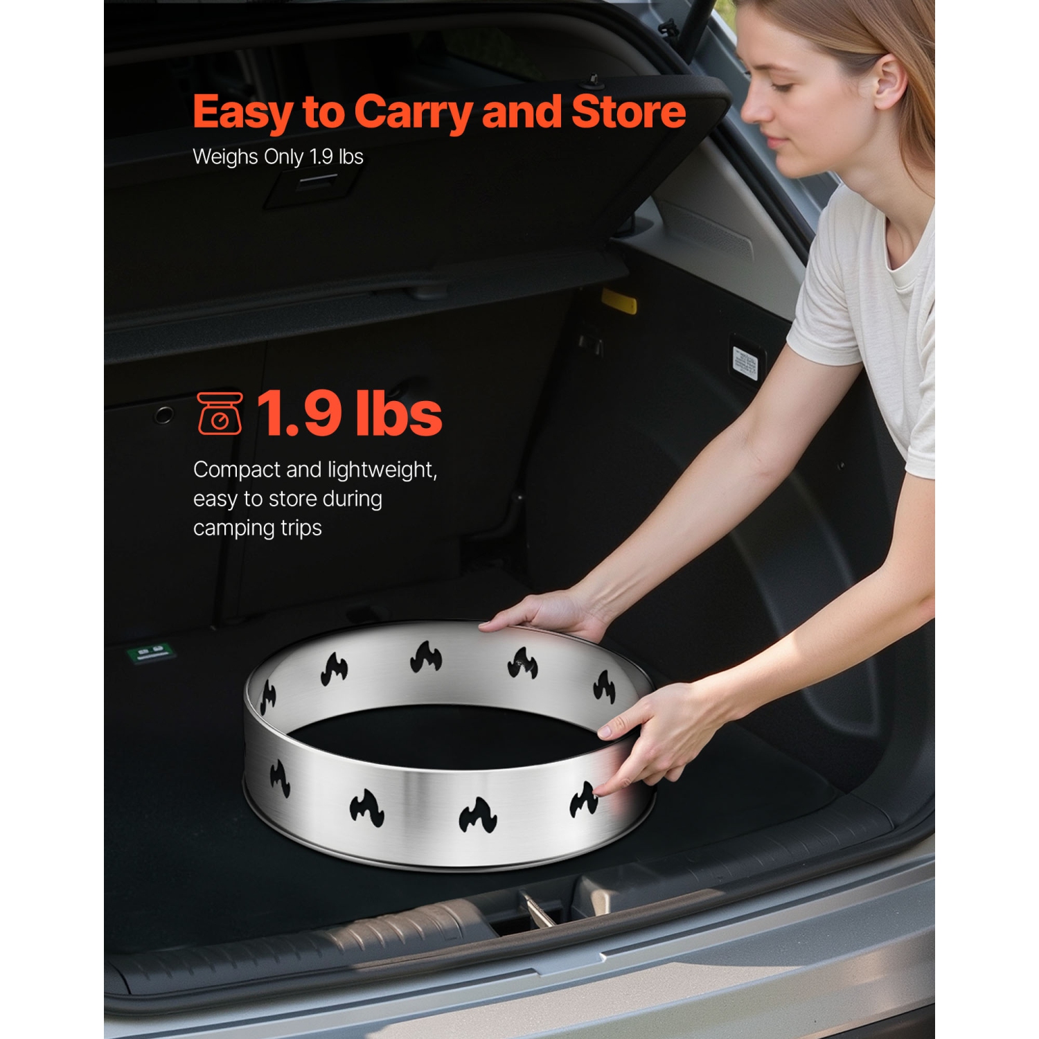 VEVOR 19.5 Inch Fire Pit Stand for Solo Stove Bonfire, Smokeless Fire Pit Ring,Stainless Steel Fireplace Stove Ranger Support Frame Accessory,