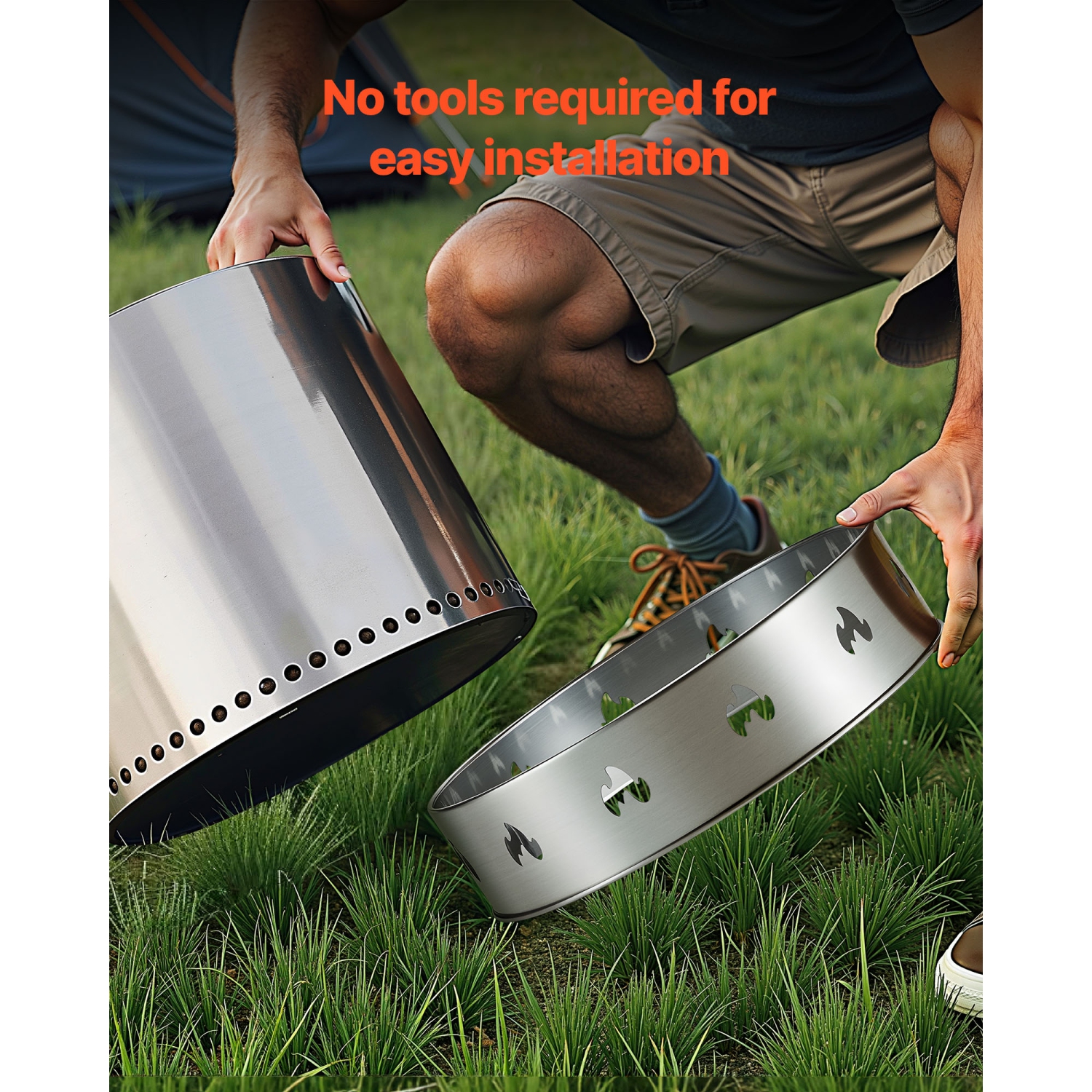 VEVOR 19.5 Inch Fire Pit Stand for Solo Stove Bonfire, Smokeless Fire Pit Ring,Stainless Steel Fireplace Stove Ranger Support Frame Accessory,