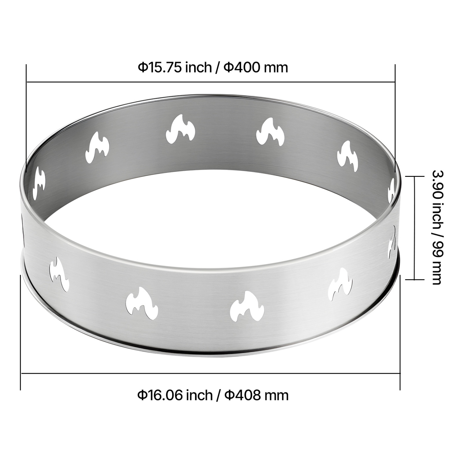 VEVOR 19.5 Inch Fire Pit Stand for Solo Stove Bonfire, Smokeless Fire Pit Ring,Stainless Steel Fireplace Stove Ranger Support Frame Accessory,