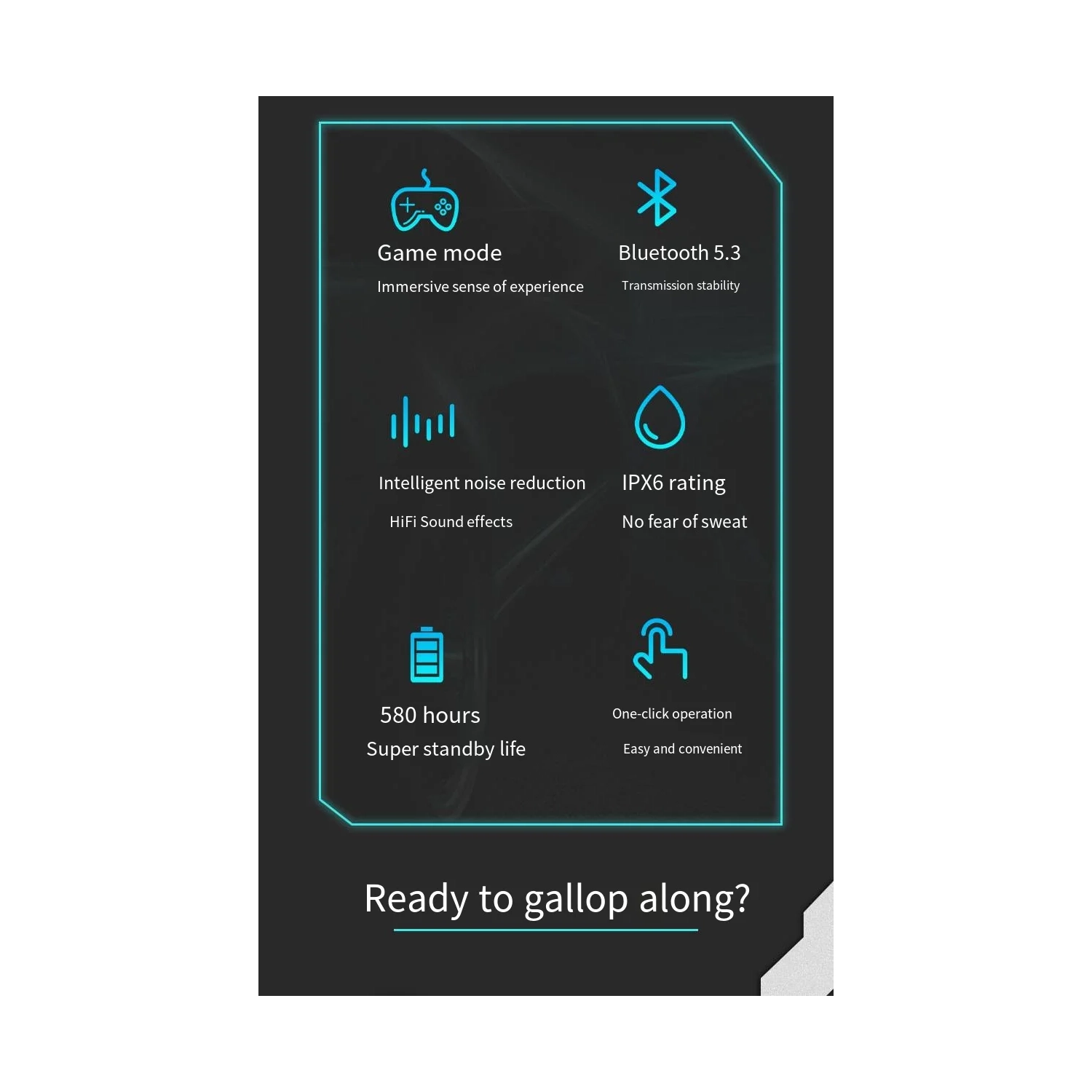 Gaming Bluetooth Headset Wireless Low Latency Ultra-Long Battery Life Heavy Bass Noise Cancelling Universal for Mobile Phones Suitable for