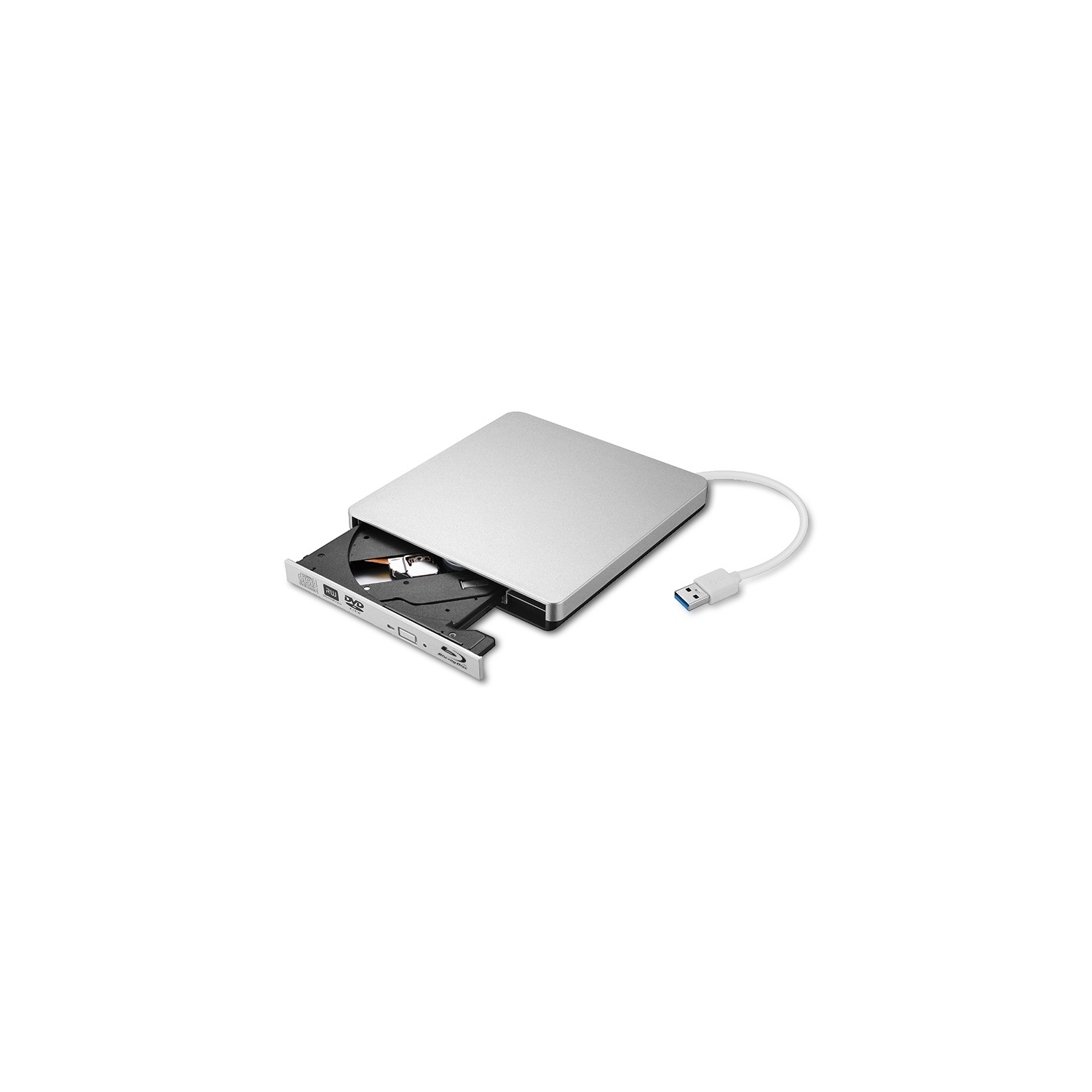 Nouveau lecteur Blu-ray Blu-ray externe DVD graveur de disque externe pour ordinateur portatif - Apple Silver USB 3.0 [Blu-ray BD-DVD] prend en