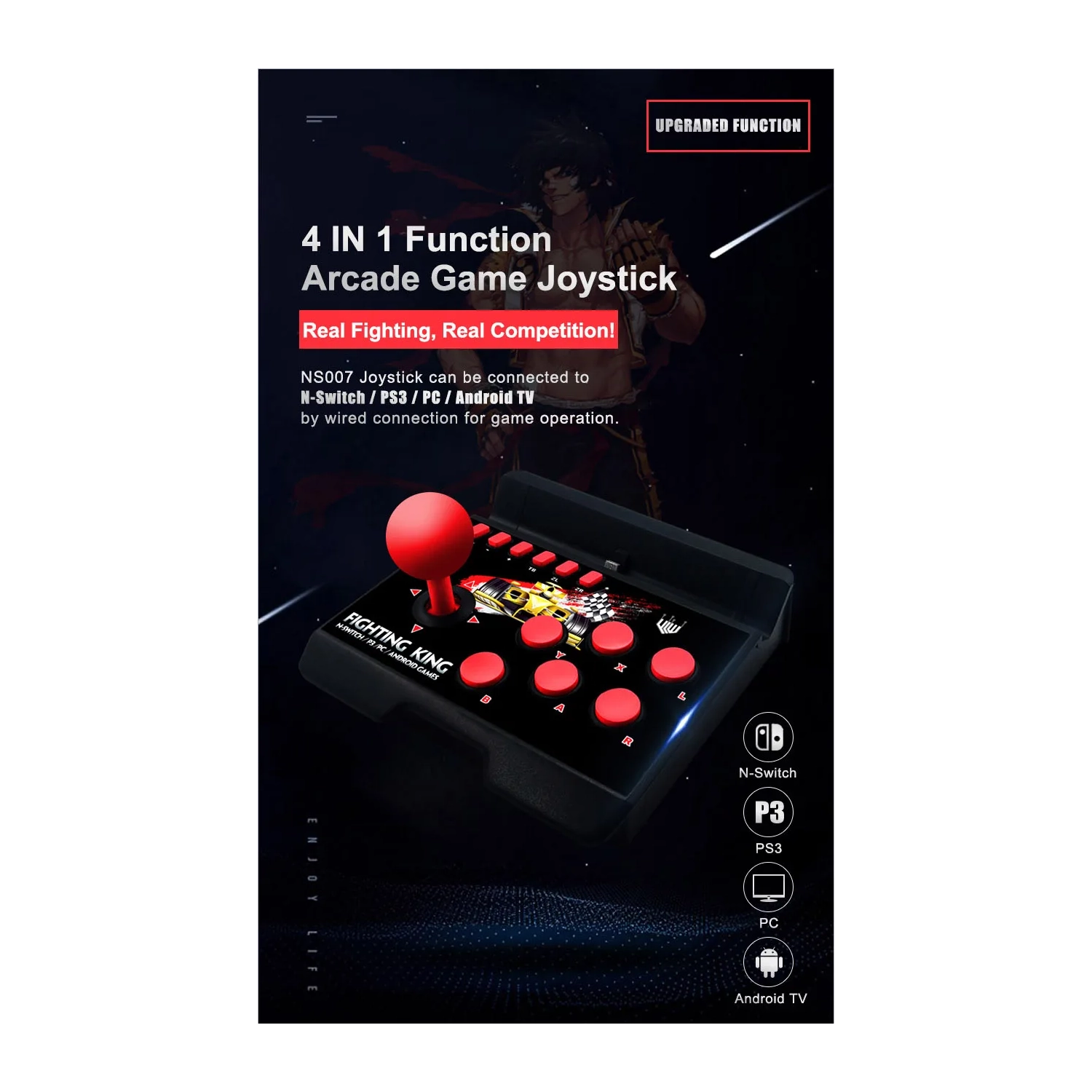 Switch gamepad game keys, mouse rocker vs. King of Fighters arcade controller, plug-and-play joystick, wireless gamepad control joystick