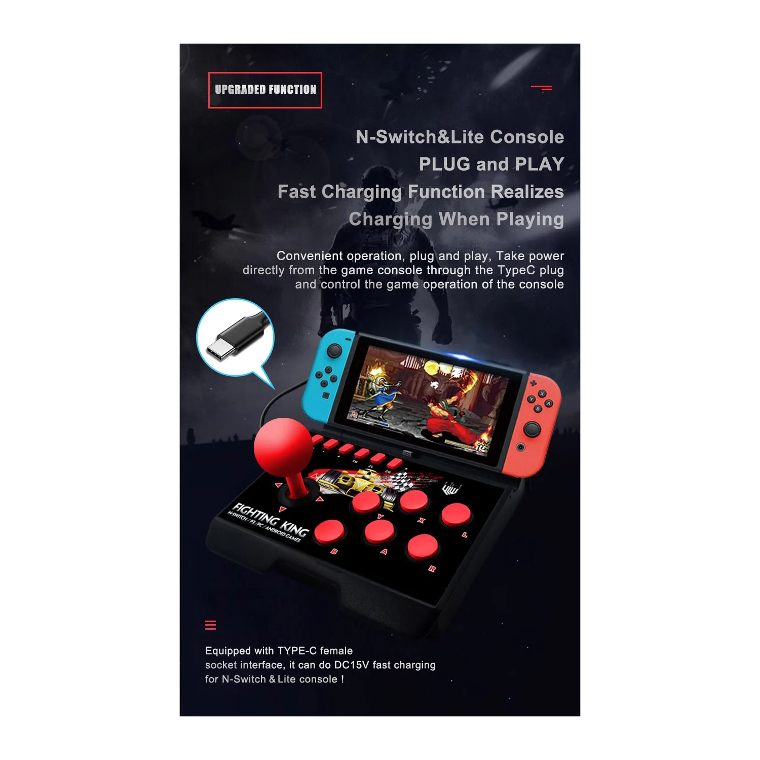 Switch gamepad game keys, mouse rocker vs. King of Fighters arcade controller, plug-and-play joystick, wireless gamepad control joystick