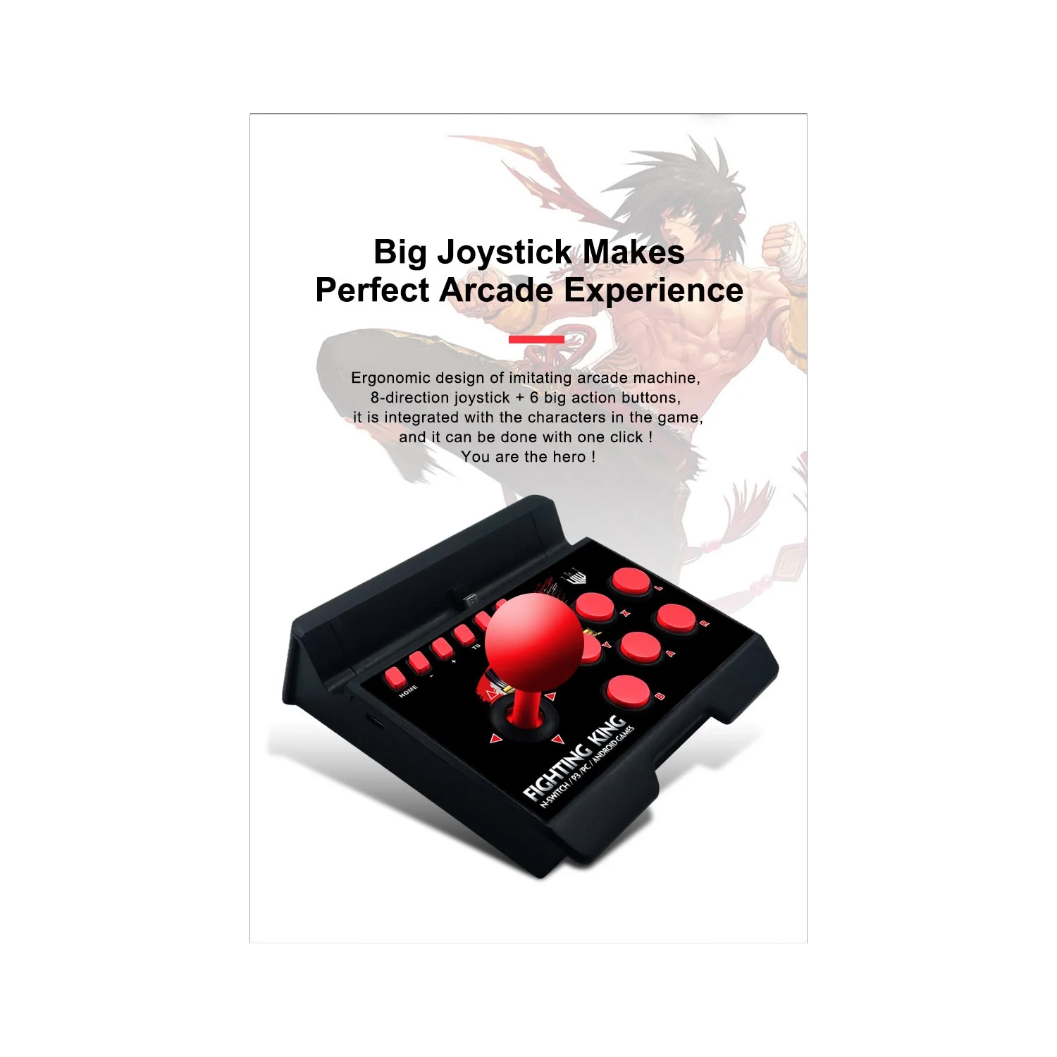 Switch gamepad game keys, mouse rocker vs. King of Fighters arcade controller, plug-and-play joystick, wireless gamepad control joystick