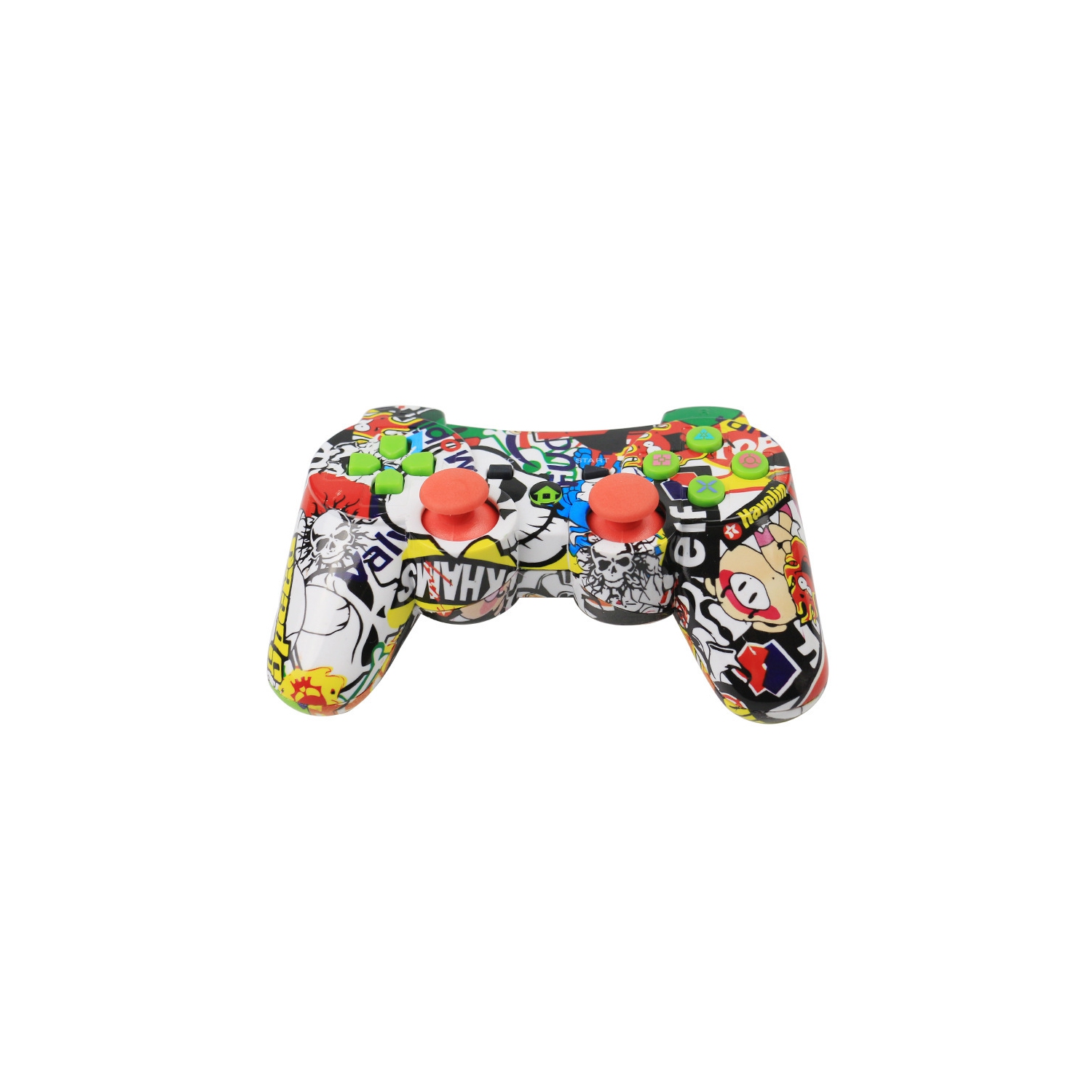 Manette de jeu PS3, manette de jeu sans fil Bluetooth, manette de jeu sans fil avec manche à balai - colorée
