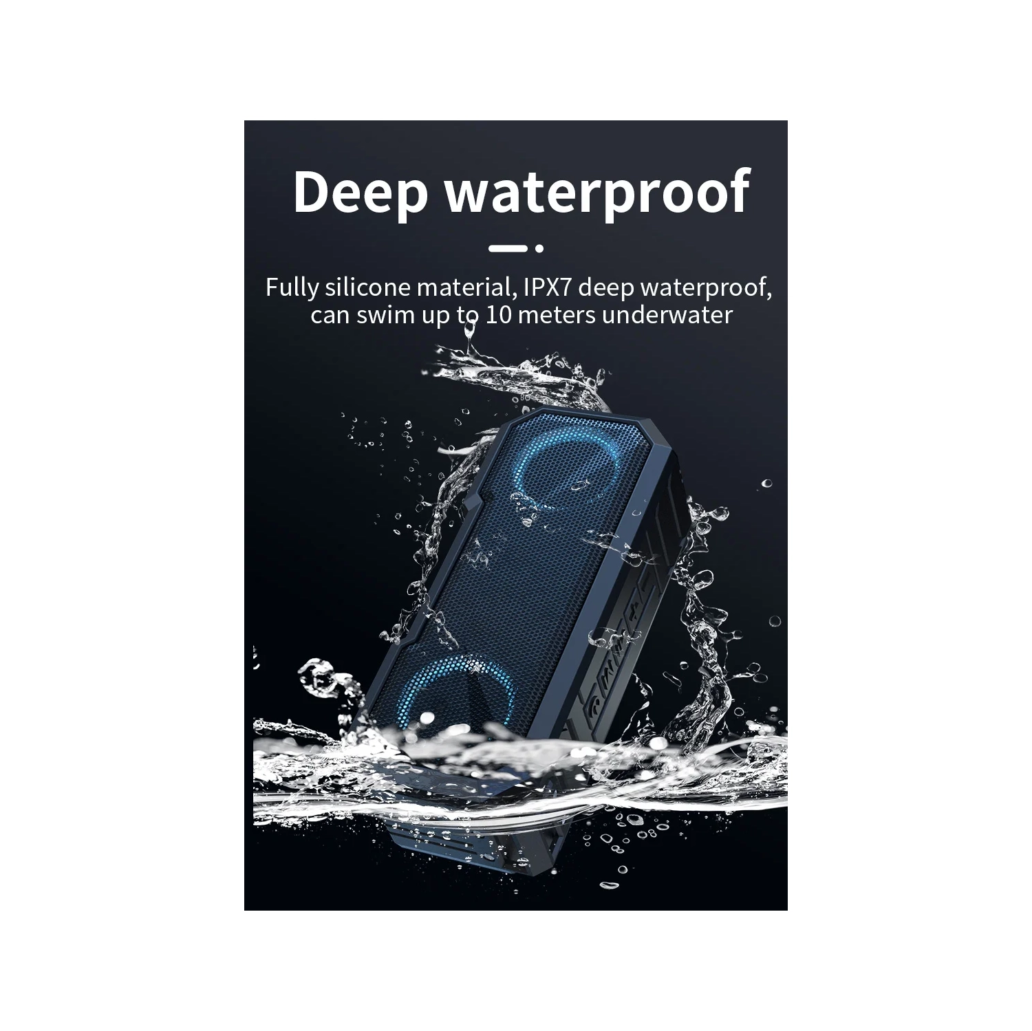IPX7 waterproof smart speaker with power bank function, portable outdoor high-endurance HIFI Bluetooth speaker, 3000mAh high-power 3D sound - blue