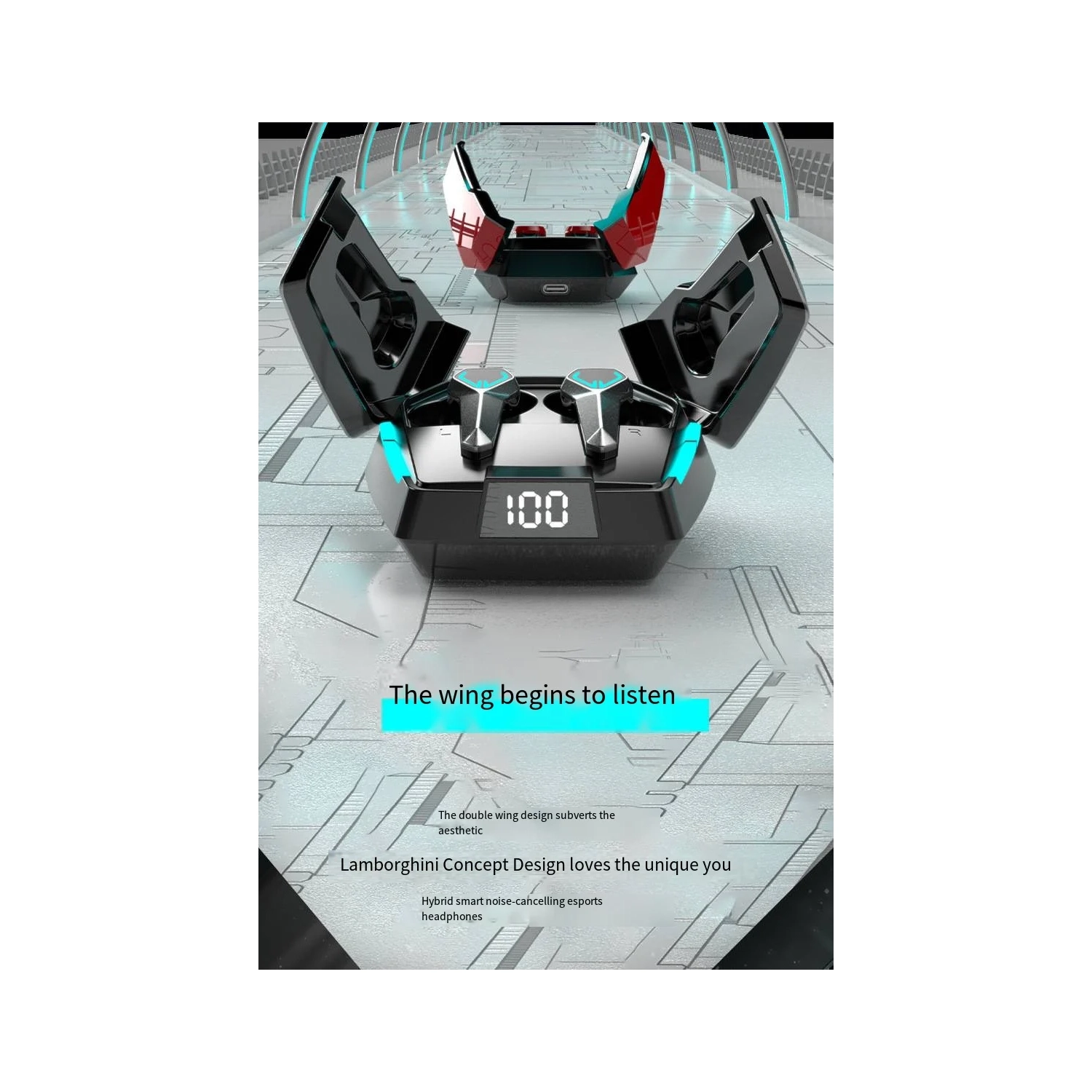 Gaming Bluetooth Headset Wireless Low Latency Ultra-Long Battery Life Heavy Bass Noise Cancelling Universal for Mobile Phones Suitable for