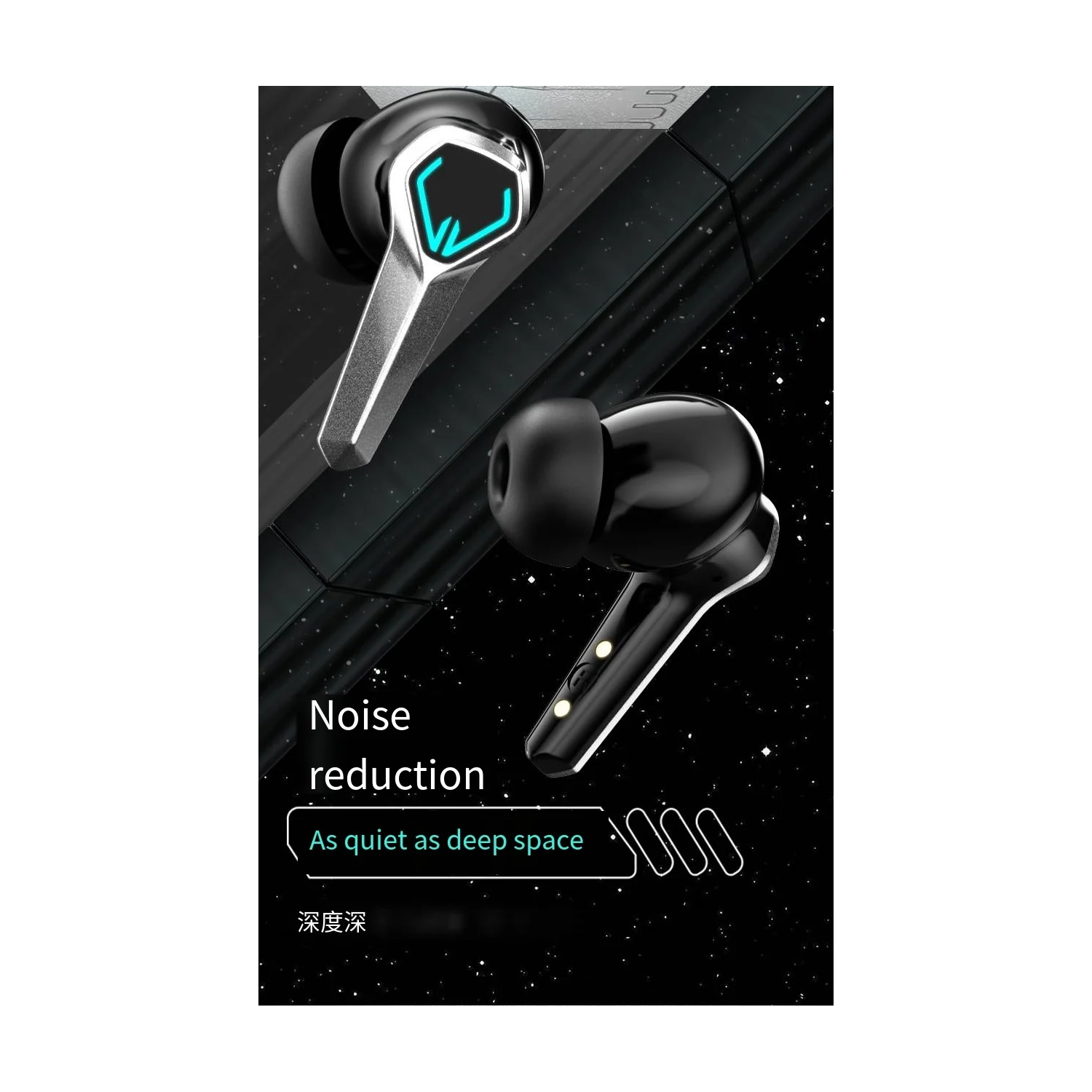 Gaming Bluetooth Headset Wireless Low Latency Ultra-Long Battery Life Heavy Bass Noise Cancelling Universal for Mobile Phones Suitable for