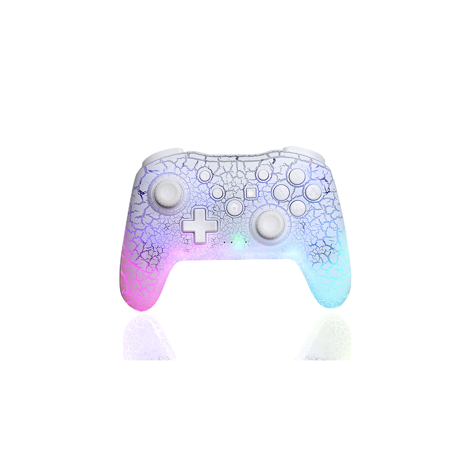 Switch jeu manette sans fil Bluetooth PC ordinateur Android contrôleur à six axes somatosensory fonction flash vibration lumière colorée blanc cassé