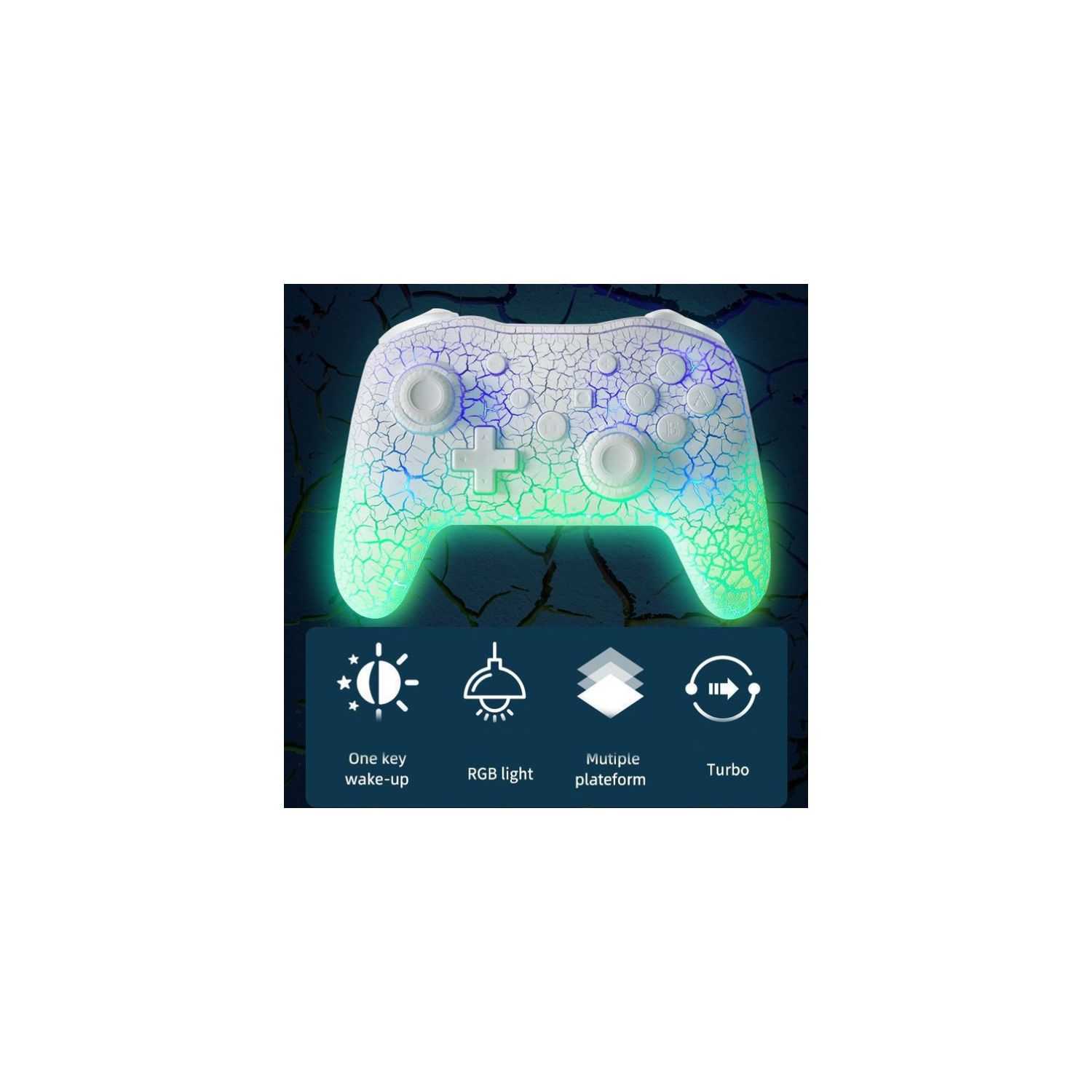Switch jeu manette sans fil Bluetooth PC ordinateur Android contrôleur à six axes somatosensory fonction flash vibration lumière colorée blanc cassé