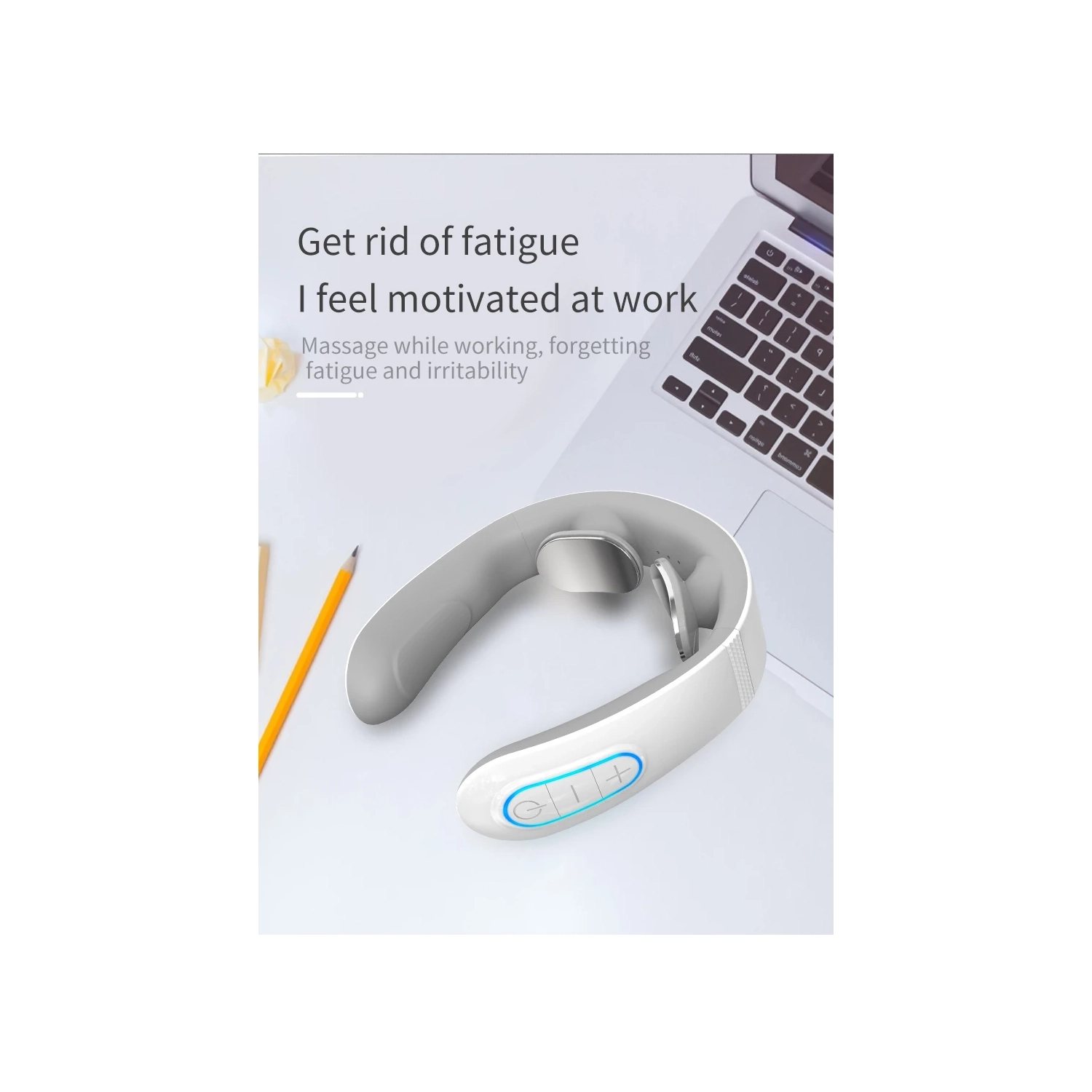 Neck Massager Cervical Massage Neck Protection Shoulder Neck Heating Type - Bluetooth Remote Control Type White