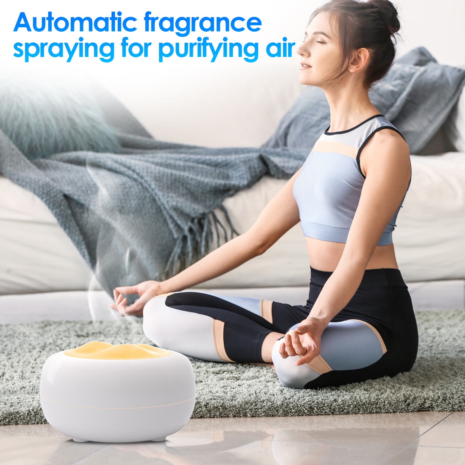 Essential Oil Diffuser, Silent Bedroom Humidifier, 7-Color LED Ultrasonic Aromatherapy Mist Diffuser for Room and Office