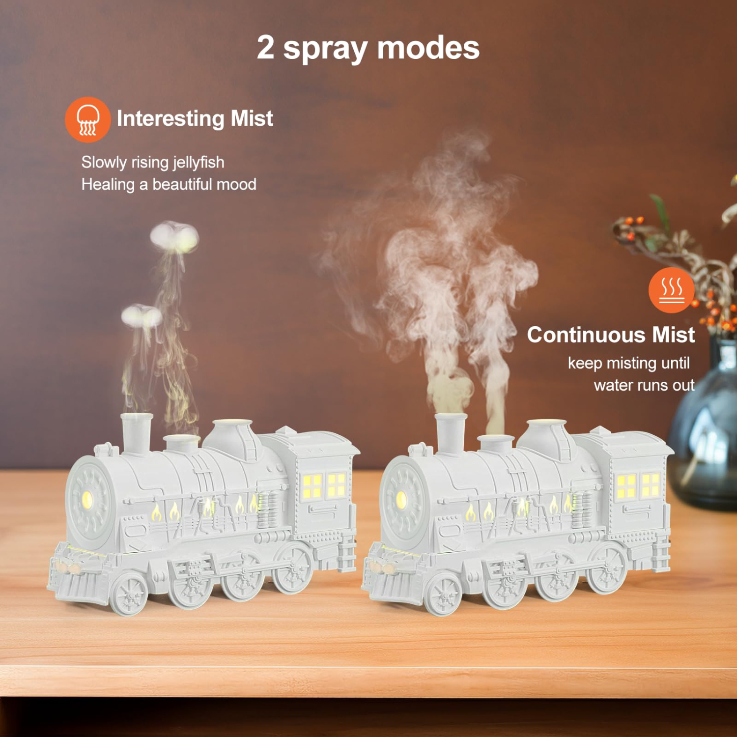 Diffuseur d'aromathérapie de train, diffuseur ultrasonique à brume froide 300&nbsp;ml avec télécommande pour chambre, bureau, hôtel