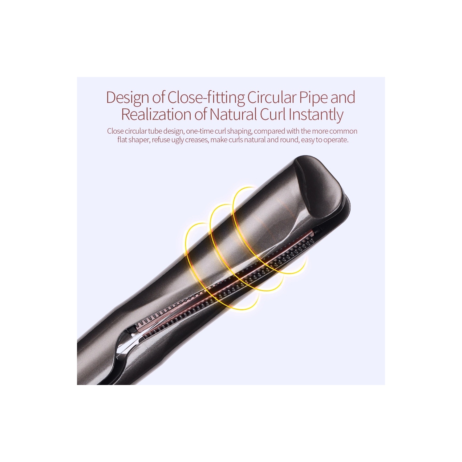 Curling Iron, Electric Automatic Spiral Curling Iron, 2-in-1 Twisted Straight Curling Iron Wave Splint, Temperature Display Adjustable Curling Iron