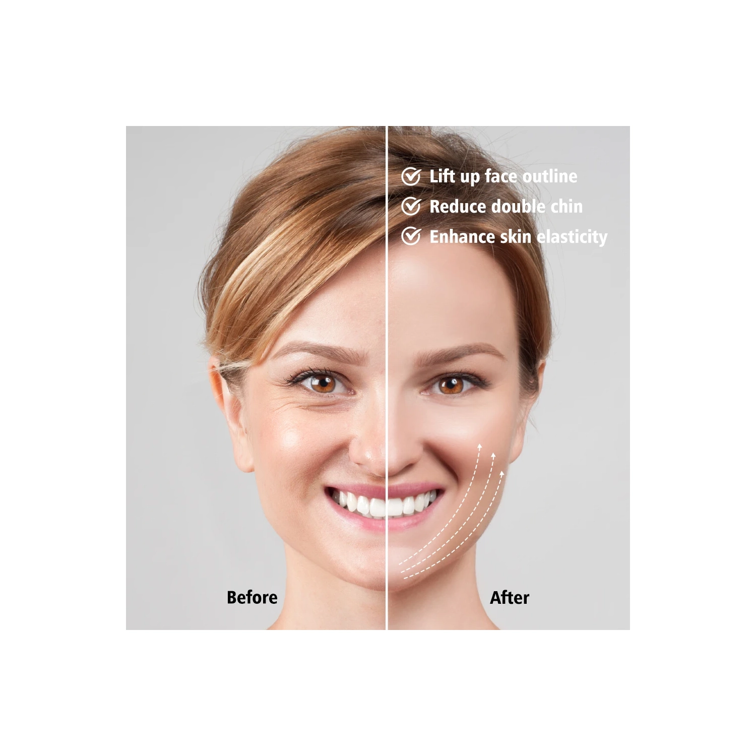 Dispositif amincissant micro-courant EMS pour le visage, masseur à lumière rouge et bleue pour le retrait du menton double et contour du visage en