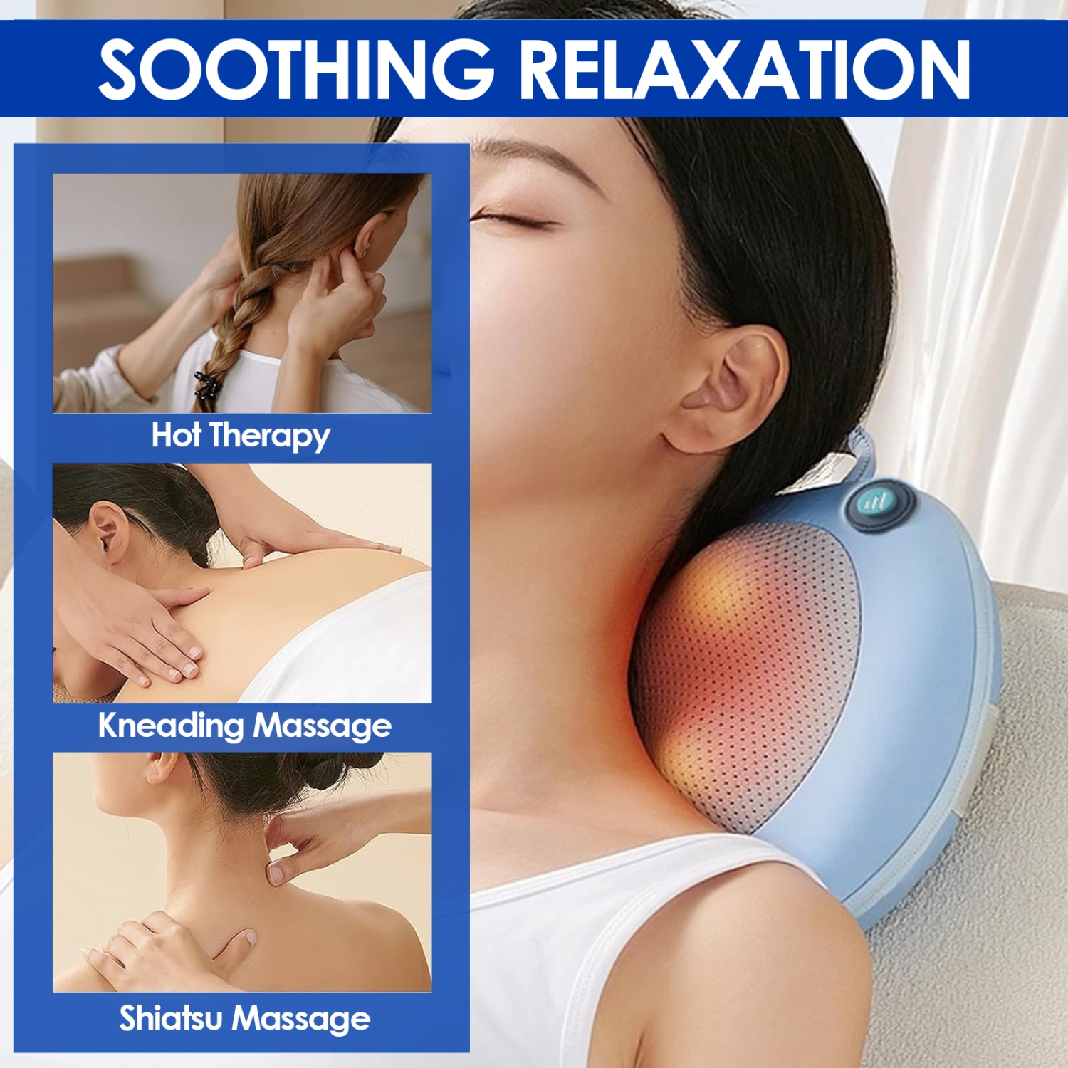 Shiatsu Back and Neck Massager, Heated Electric Massage Pillow for Deep Tissue Pain Relief, Ideal Holiday Gift