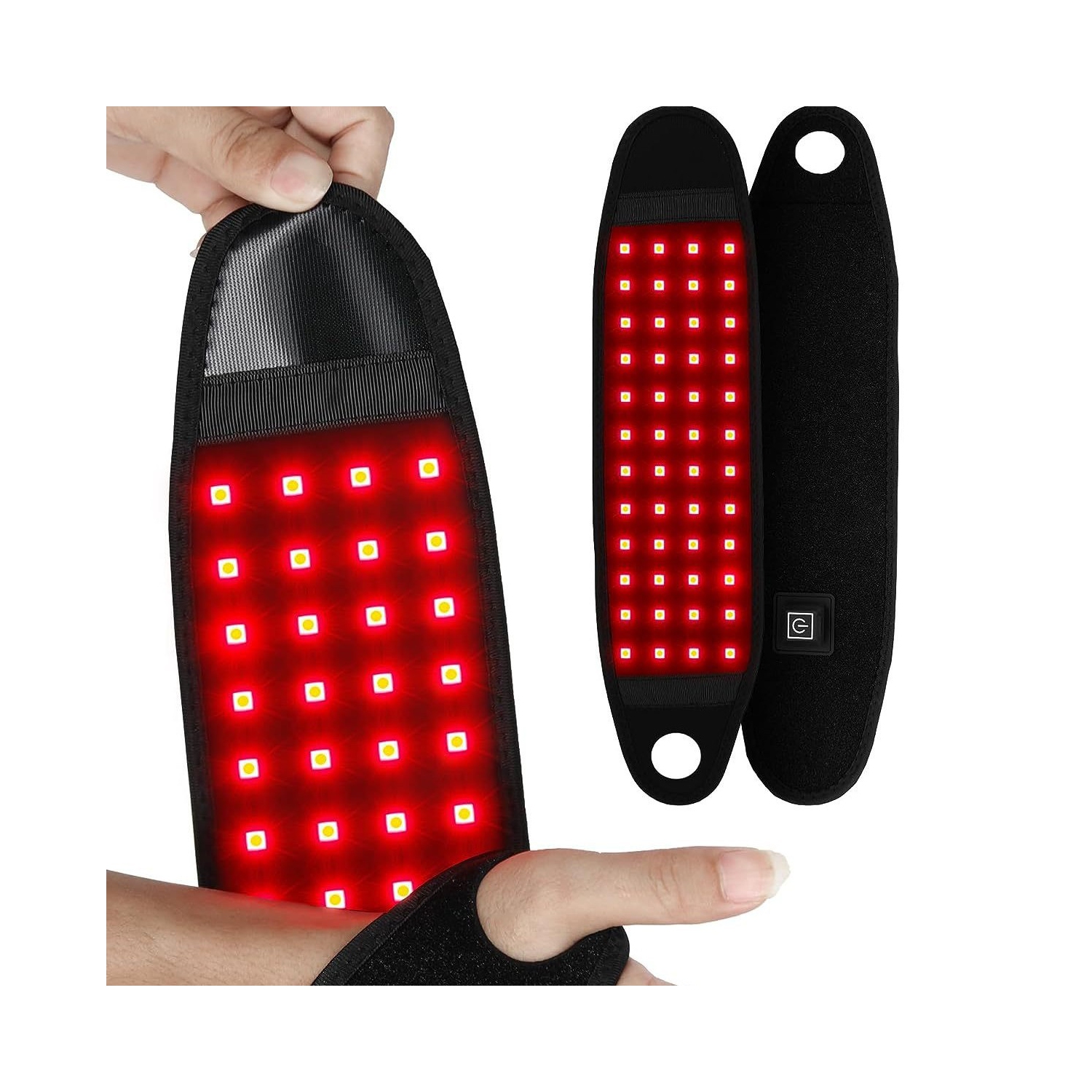 Red & Near Infrared Light Therapy Wrap Belt for Body,48 LEDs Red Light Therapy Wrap for Neck Hand Wrist,660nm & 850nm Light Therapy Belt for Recovery