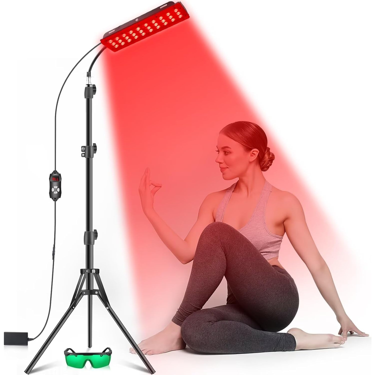 Red Light Therapy Lamp,Infrared Light Therapy Panel Lamp with Stand,660nm Red Light & 850nm Near Infrared Light Device for Body Pain Relief Skin Care