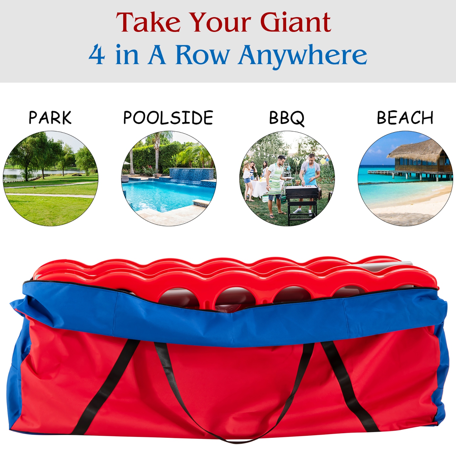 Costway Giant 4 in A Row Jumbo 4-to-Score Game Set W/Storage Carrying Bag for Kids Adult