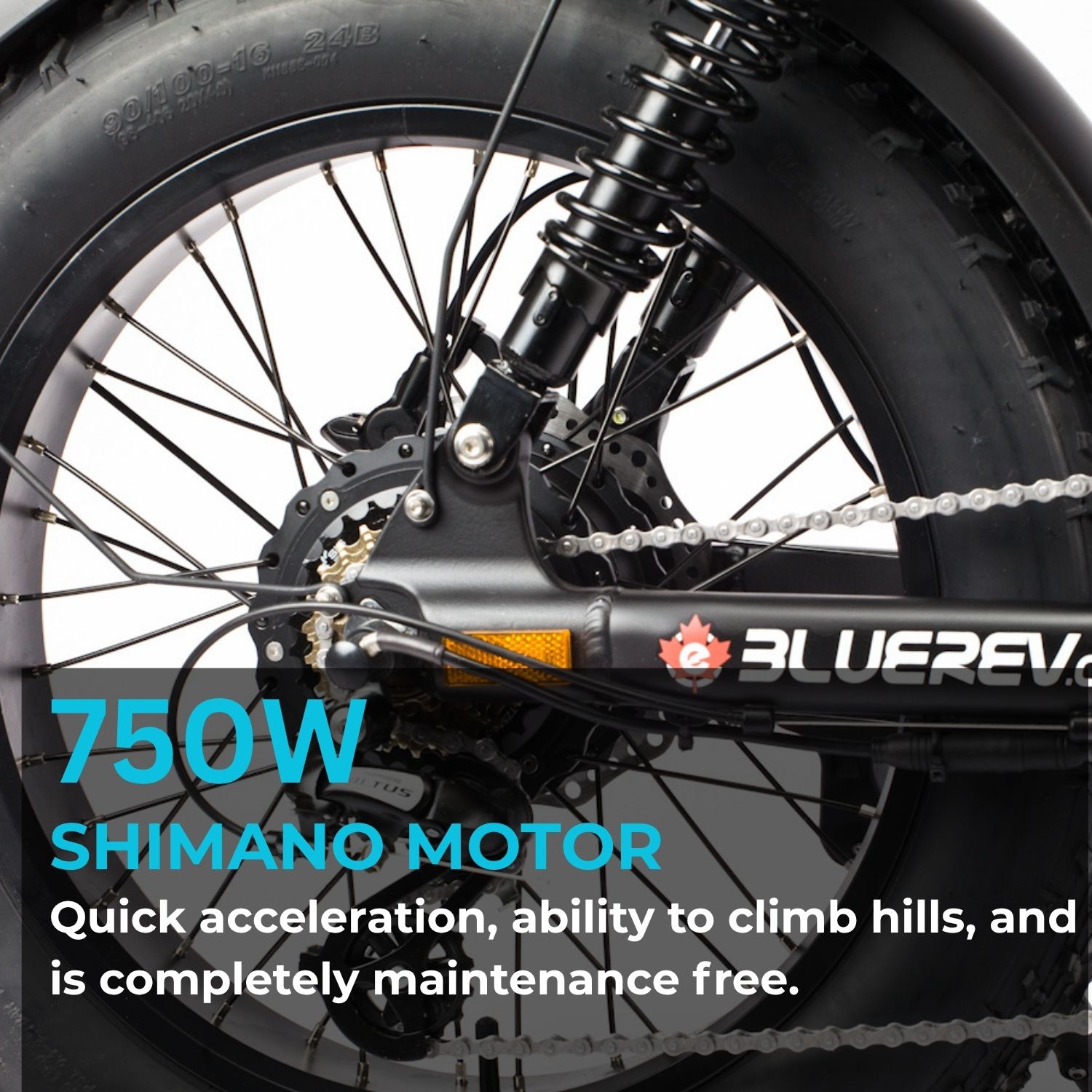 BlueRev Canadian E-Bike – Long-Range 750W Electric Bike with Up to 100km per Charge, Plush Saddle & Adjustable Handlebars – Ultimate Comfort for