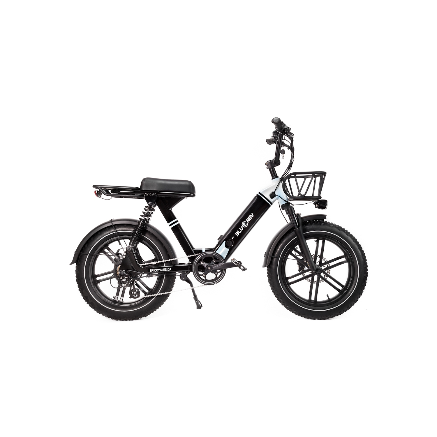 BlueRev Miami Vice E-Bike|Powerful 750W Motor Moped-Style Electric Bike with 48V 14Ah Samsung Battery|Dual Suspension & Hydraulic Disc Brakes| Fat