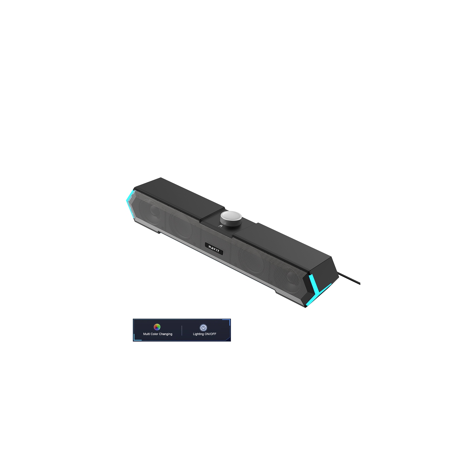 Havit M19 RGB LED Lighting 3.5mm + USB powered wired Computer E-Sports Speaker Soundbar