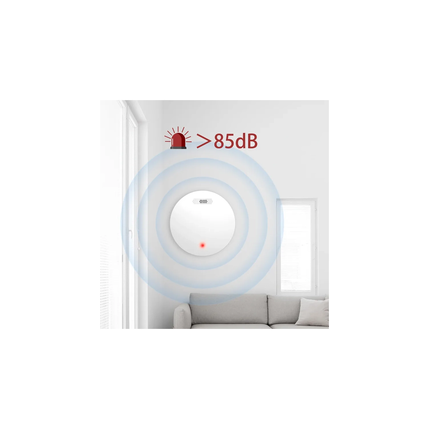 Détecteur de fumée intelligent Wi-Fi Wi-Fi à domicile de Tuya Contrôle PAR APPLICATION Détecteur de fumée et d'éclairage sans fil contrôlé PAR