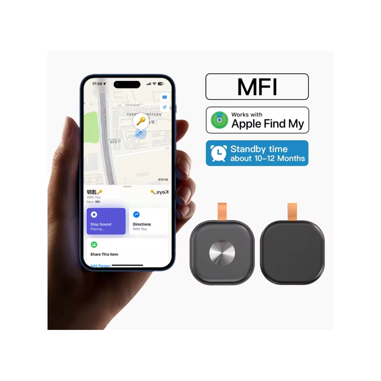 ITag micro localisateur intelligent, système de positionnement global, clés objets de valeur animaux personnes âgées localisateur de suivi