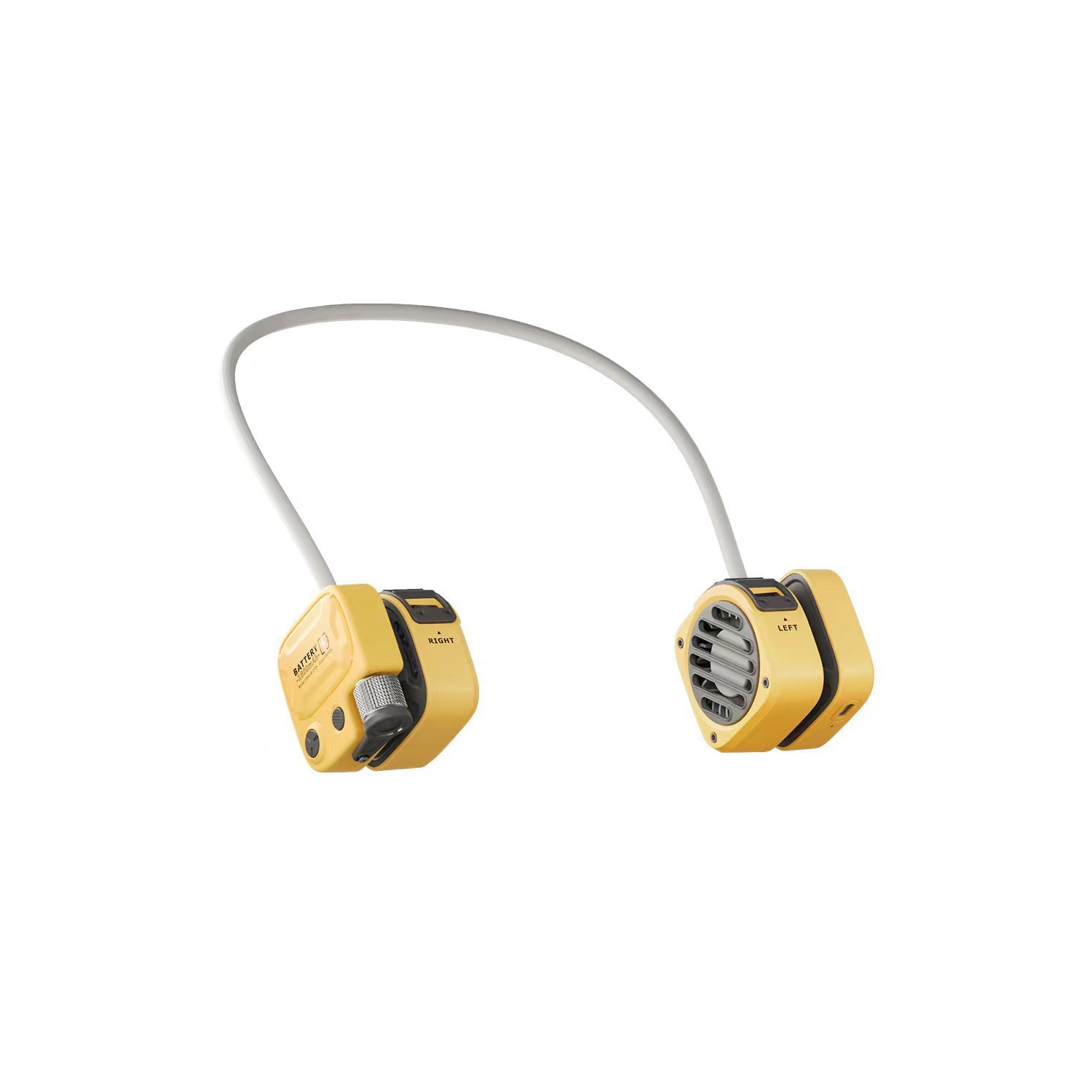 2025 Nouveau ventilateur de cou tendance prêt-à-porter pour l'extérieur Batterie 1800&nbsp;mAh, jusqu'à 5 heures LED acier au carbone léger 360°