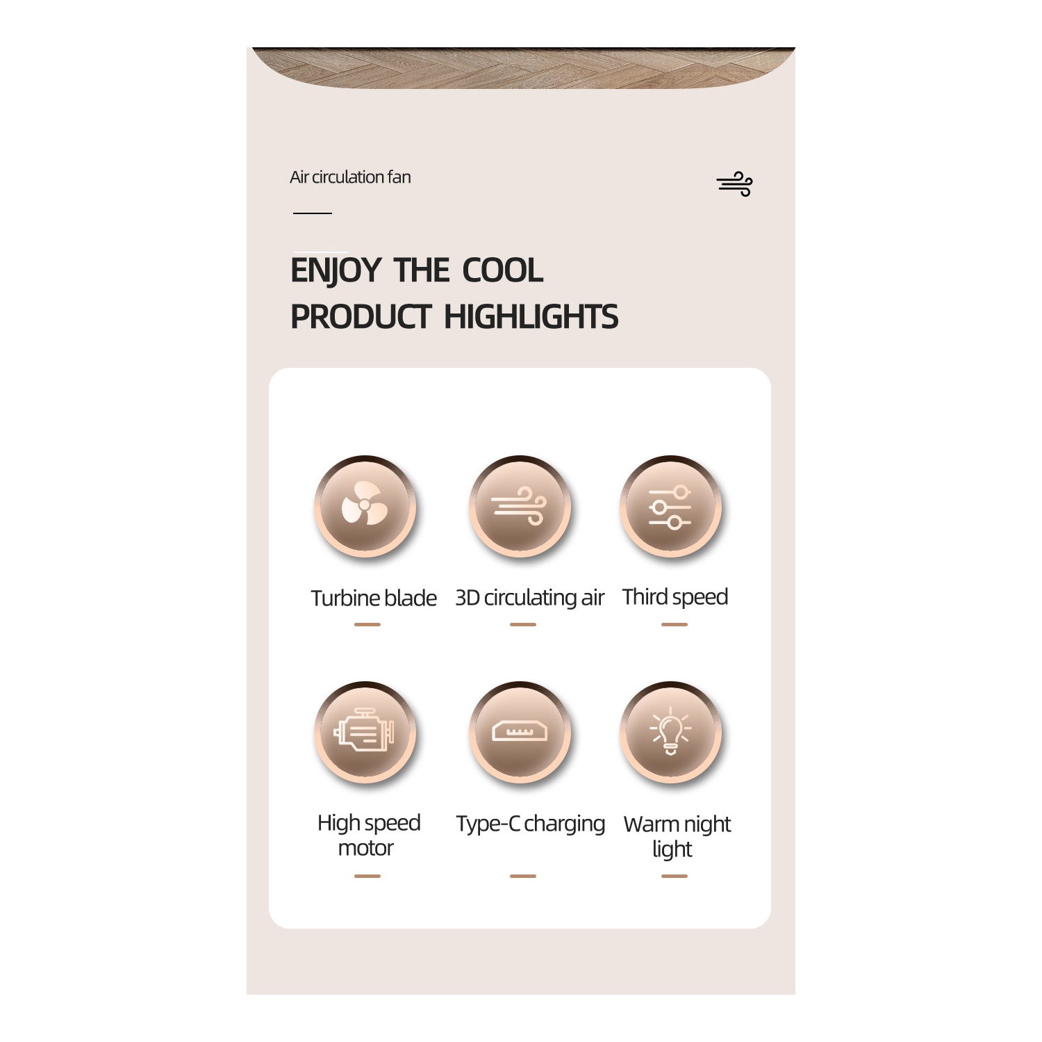 Air Circulation Fan - Ultra Quiet, Powerful, Three-Speed ​​Adjustable, 360° Tilt, Portable Mini Desk Fan for Office/Home/Car/Travel,