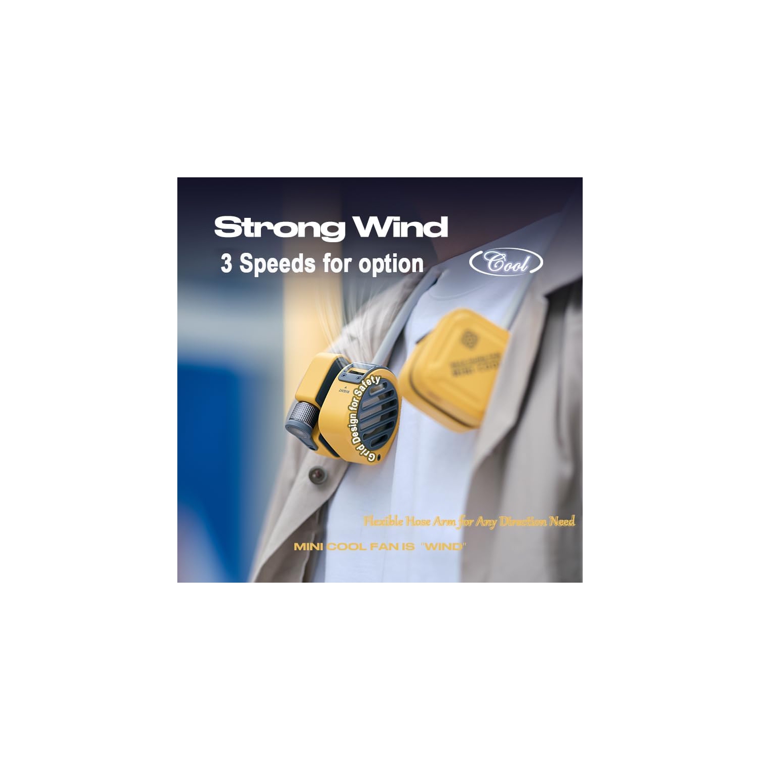 2025 Nouveau ventilateur de cou mode portable pour l'extérieur 1800&nbsp;mAh, jusqu'à 5 heures en acier au carbone léger LED, mécanisme de bras