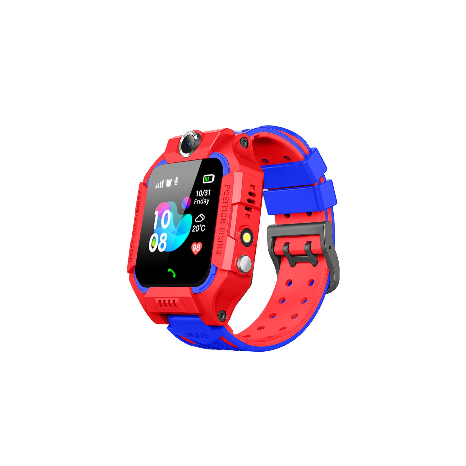 Children's Smart Phone Watch, WeChat Chat Positioning Photo GPS Flashlight, with Camera, Fitness Tracker - Red