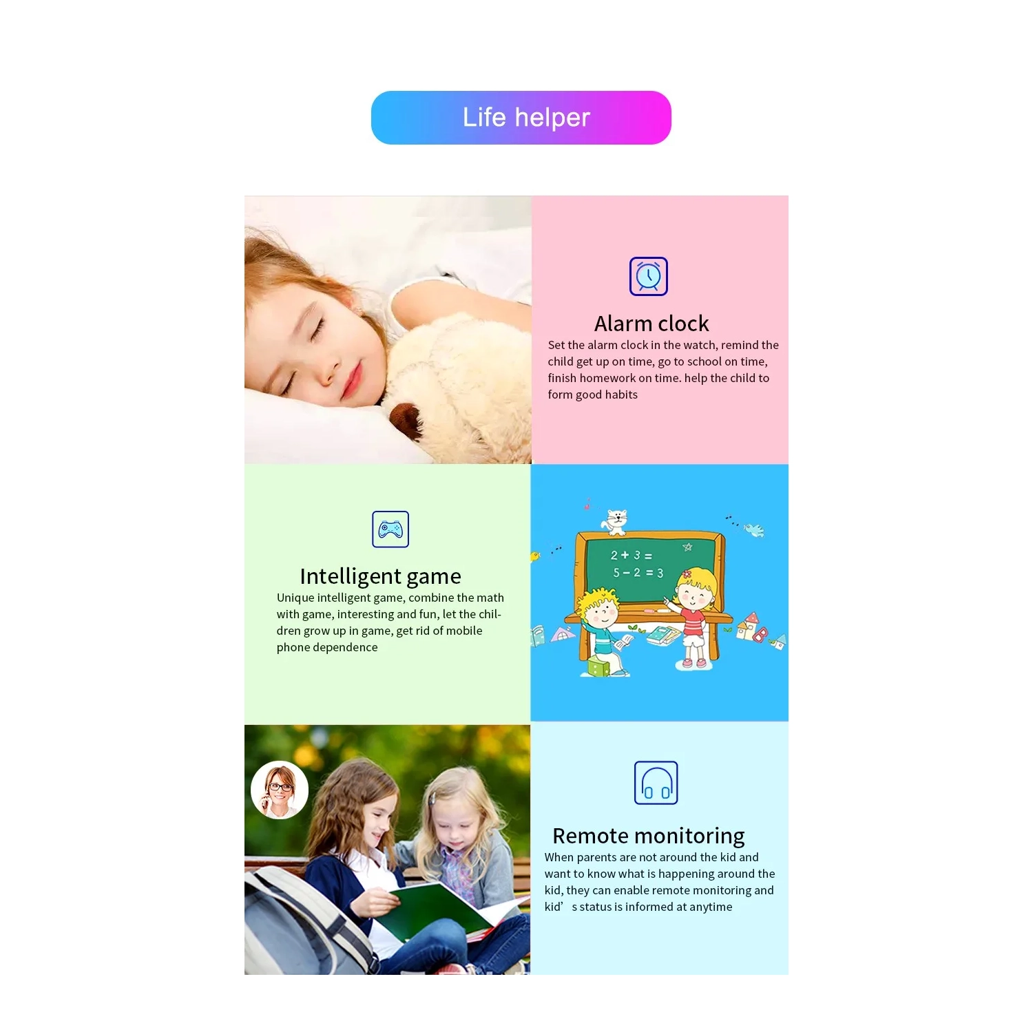 Children's Smart Phone Watch, WeChat Chat Positioning Photo GPS Flashlight, with Camera, Fitness Tracker - Red