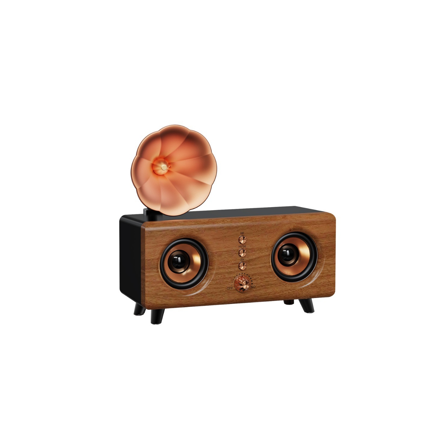 New B161 Retro Wood Grain Bluetooth Speaker Dual Speaker Subwoofer Card Computer Desktop Speaker Wooden Subwoofer Outdoor Party Speaker Creative Gift